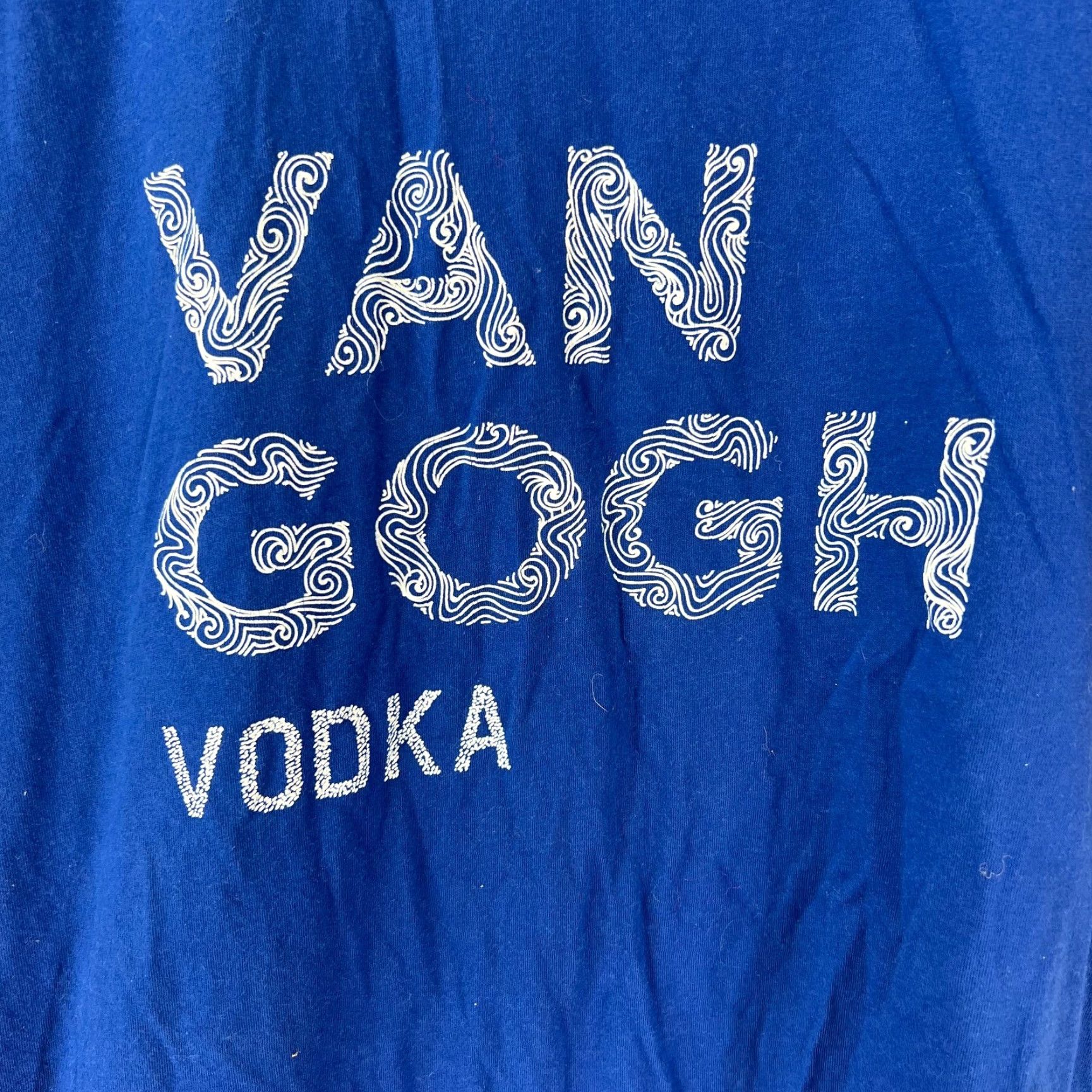 Vintage District Made Mens Short Sleeves T Shirt 2XL Blue Van Gogh Vodka Graphic Size US XXL / EU 58 / 5 - 3 Thumbnail