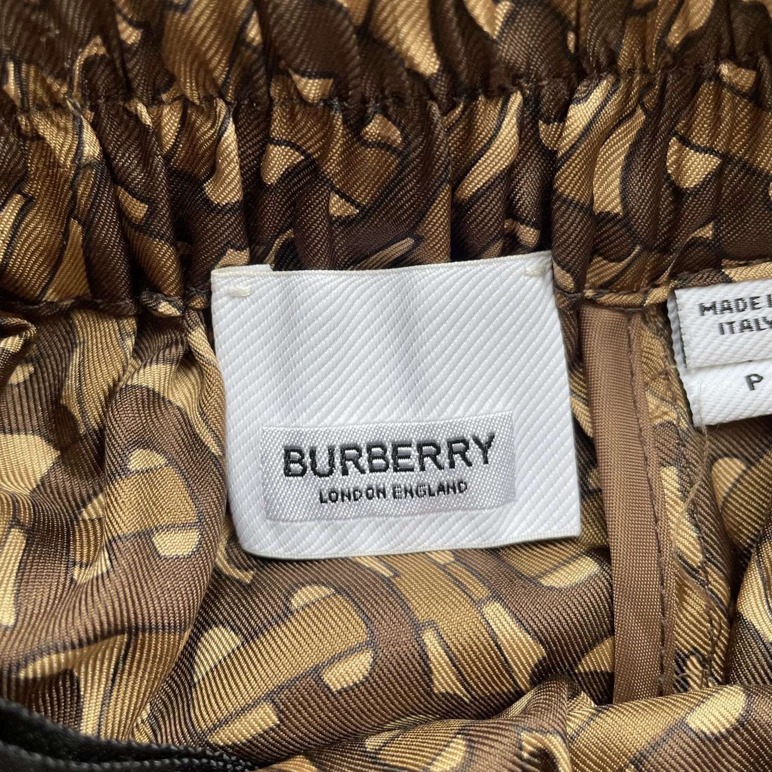 Burberry 99 New Burberry women's brown silk wideleg S monogram Size 26" / US 2 / IT 38 - 5 Thumbnail