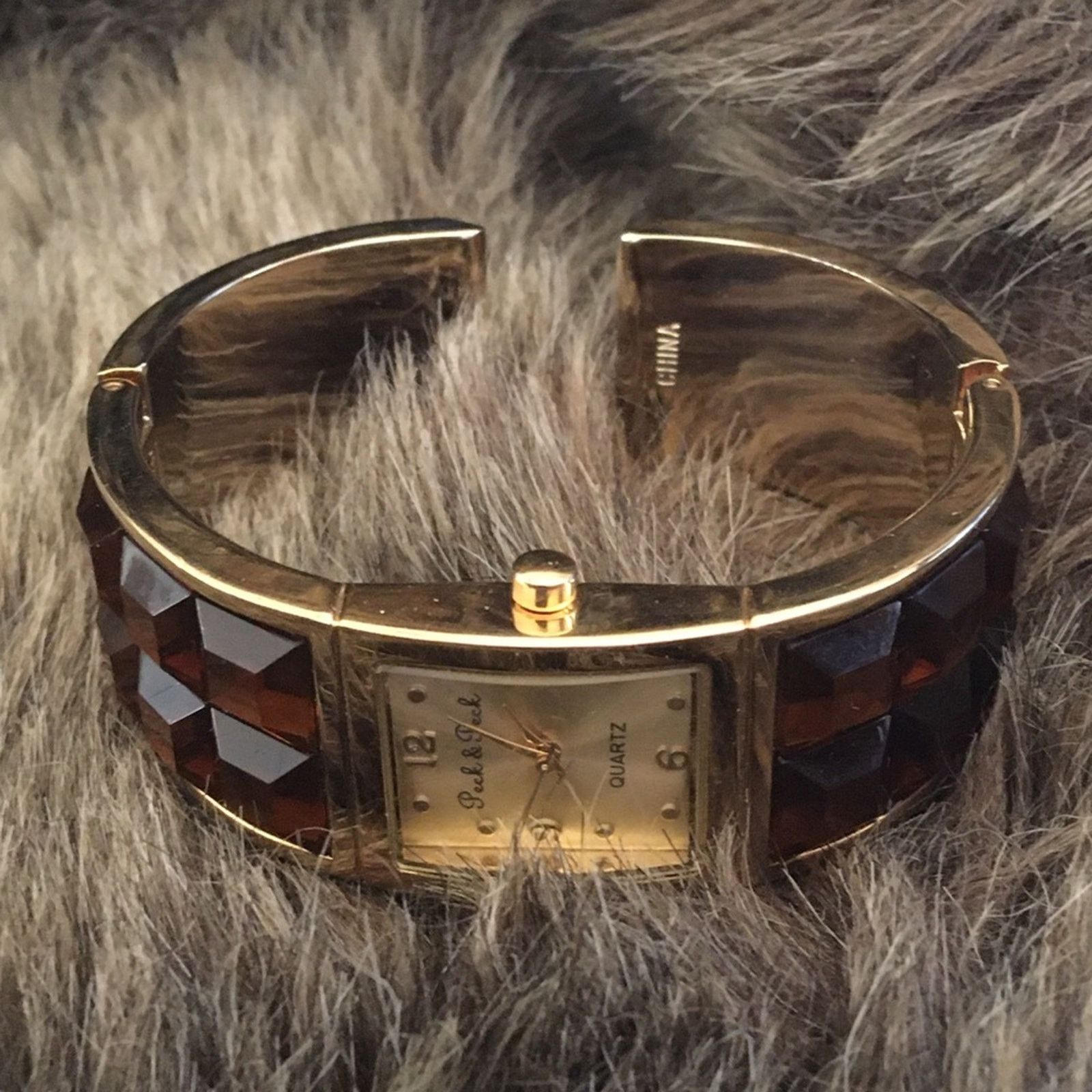 Jewelry Peck & Peck brown topaz stone cuff watch Size ONE SIZE - 7 Thumbnail