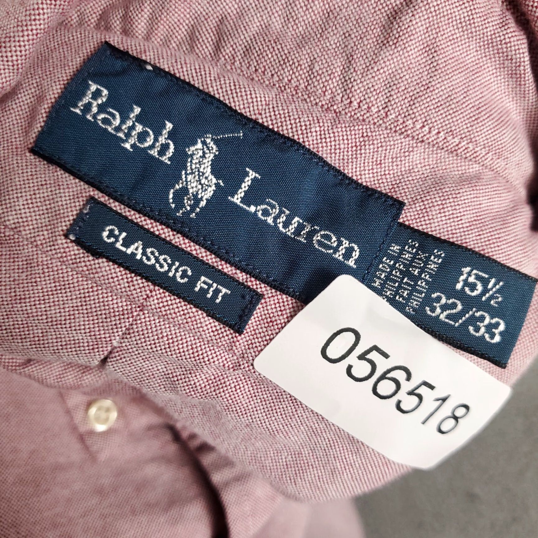 Ralph Lauren VINTAGE Ralph Lauren Dress Shirt Mens Size 15.5 Long Sleeve Cotton Red Business Casual Size 40R - 8 Thumbnail