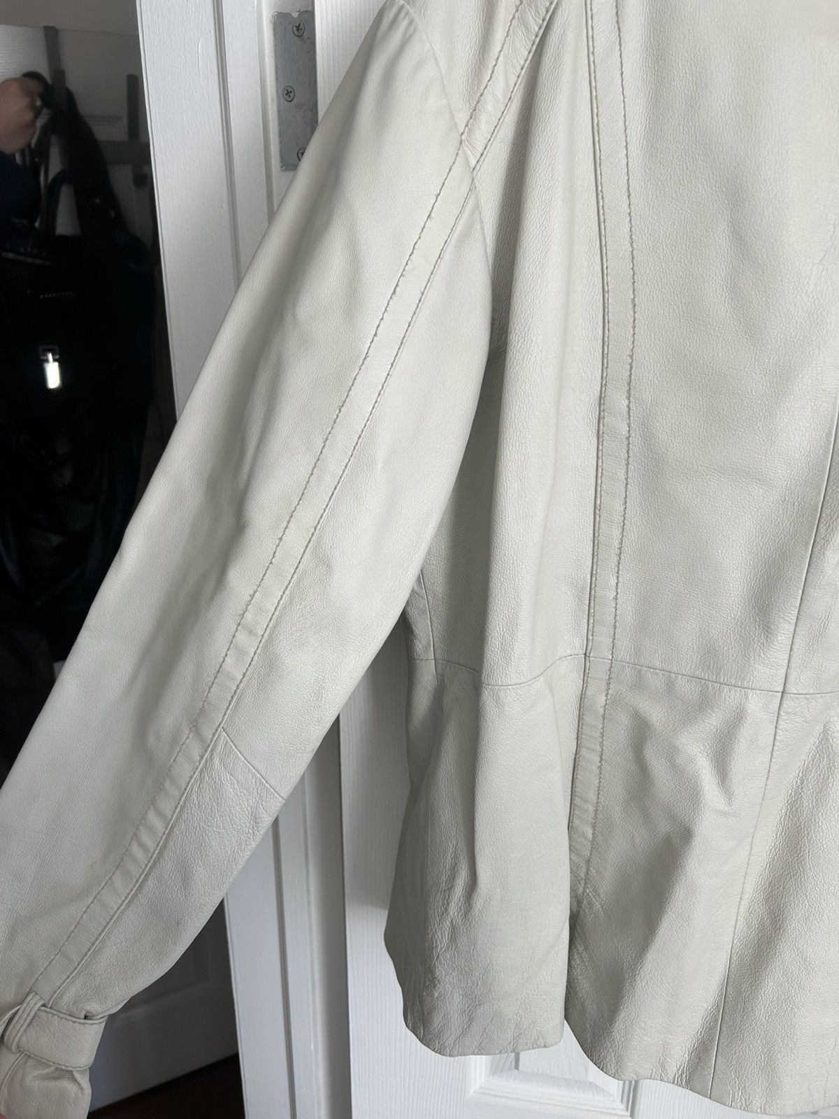 KARA Kara Off White LeatherJacket Size L / US 10 / IT 46 - 6 Thumbnail
