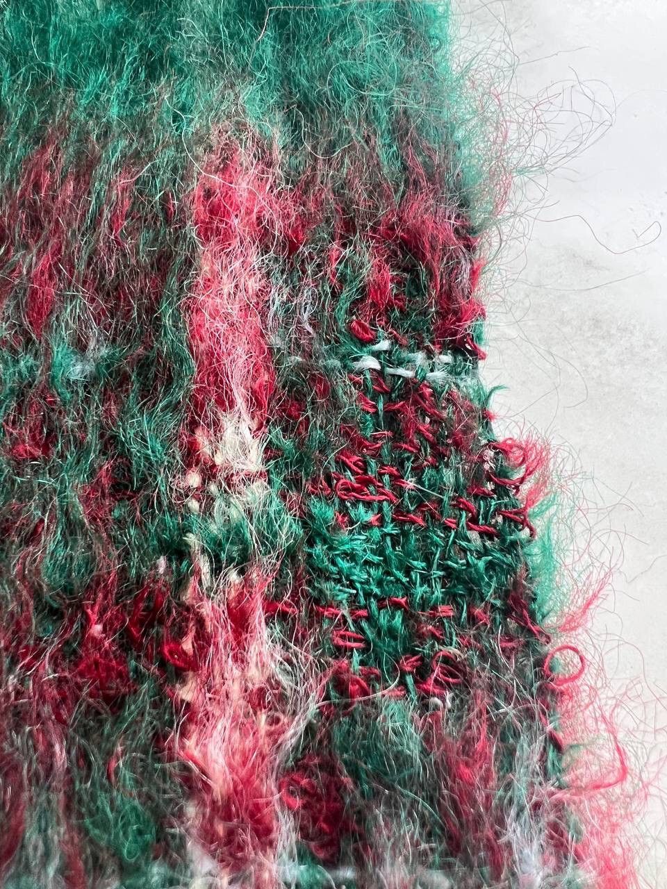 Vintage Vintage Green 1980s USSR CCCP Big Scarf 100% Mohair Soviet Size ONE SIZE - 8 Thumbnail