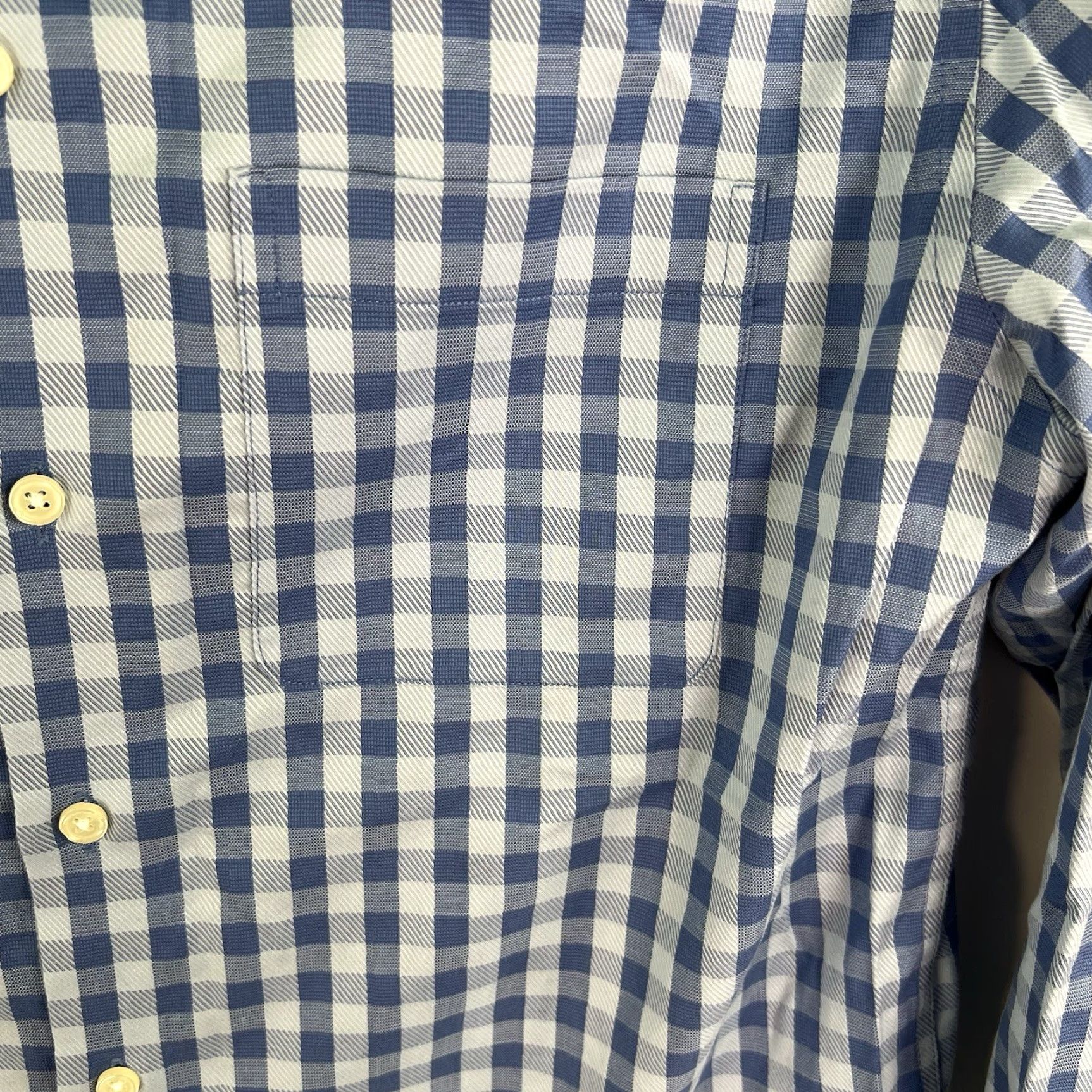 Egara Egara Shirt Mens L Blue Slim Button-Up Check Long Sleeve Size US L / EU 52-54 / 3 - 5 Thumbnail