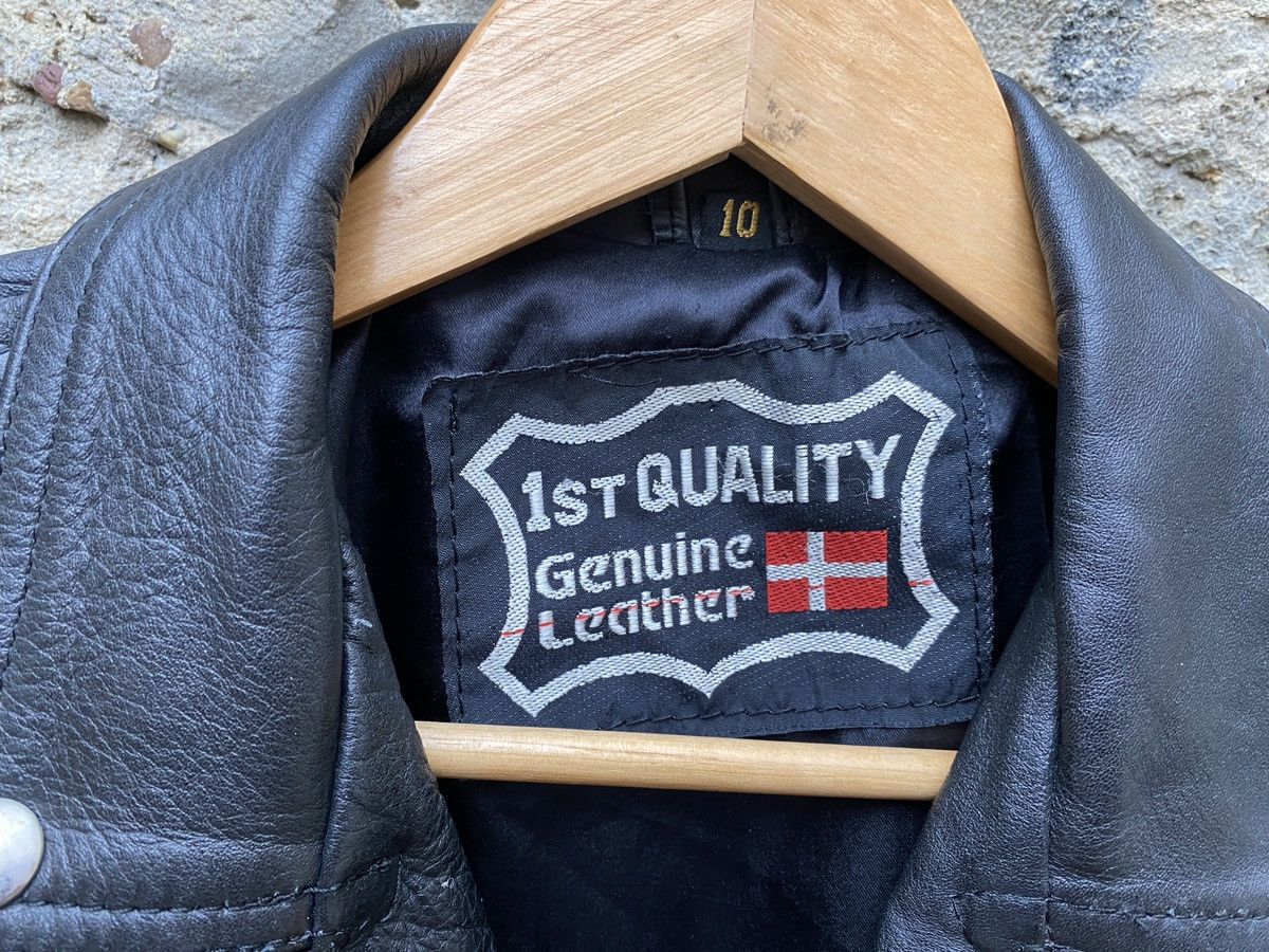 Vintage Vintage 90s Cropped Biker Leather Jacket Perfecto style Size S / US 4 / IT 40 - 6 Thumbnail