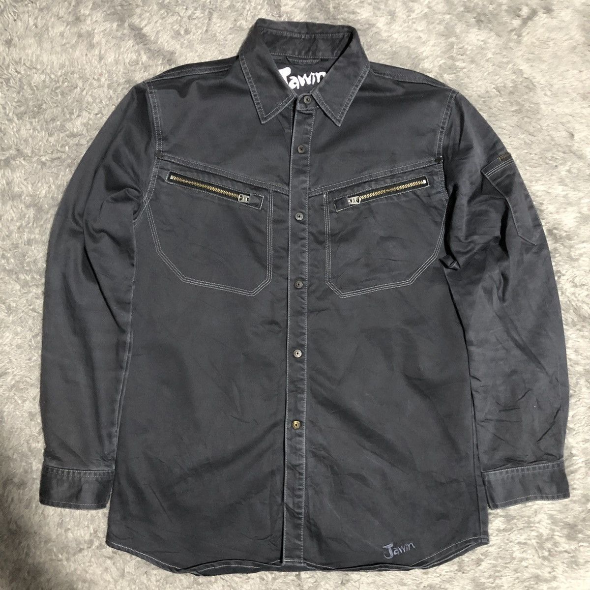 Japanese Brand JAWIN STRECH SHIRT Size US L / EU 52-54 / 3 - 2 Thumbnail