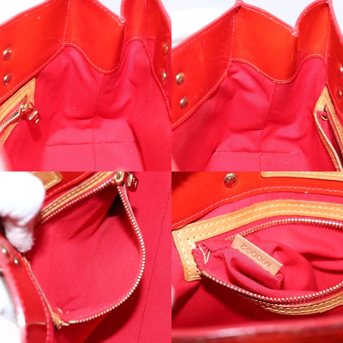 Louis Vuitton LOUIS VUITTON Monogram Vernis Reade PM Hand Bag Red Rouge Size ONE SIZE - 12 Thumbnail