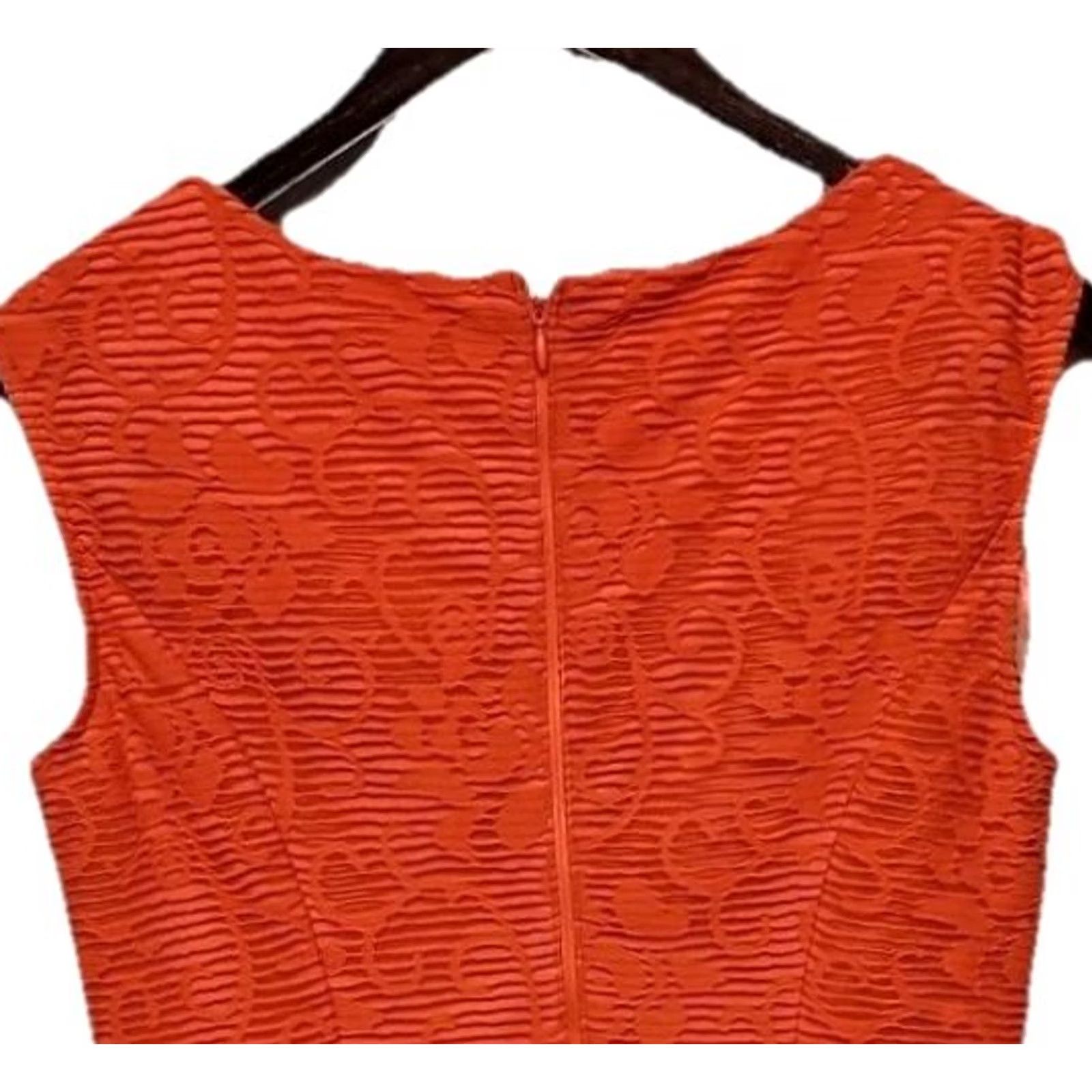 Vintage Dressbarn Orange Lace Sleeveless Fit & Flare Dress Women’s Size 8 Cocktail Party Size M / US 6-8 / IT 42-44 - 6 Thumbnail