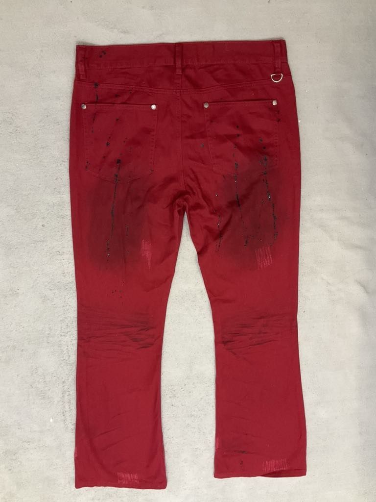If Six Was Nine × Japanese Brand × Tornado Mart 🔥Flared🔥 90s Paint Splattered Distressed Jeans Size US 34 / EU 50 - 6 Thumbnail