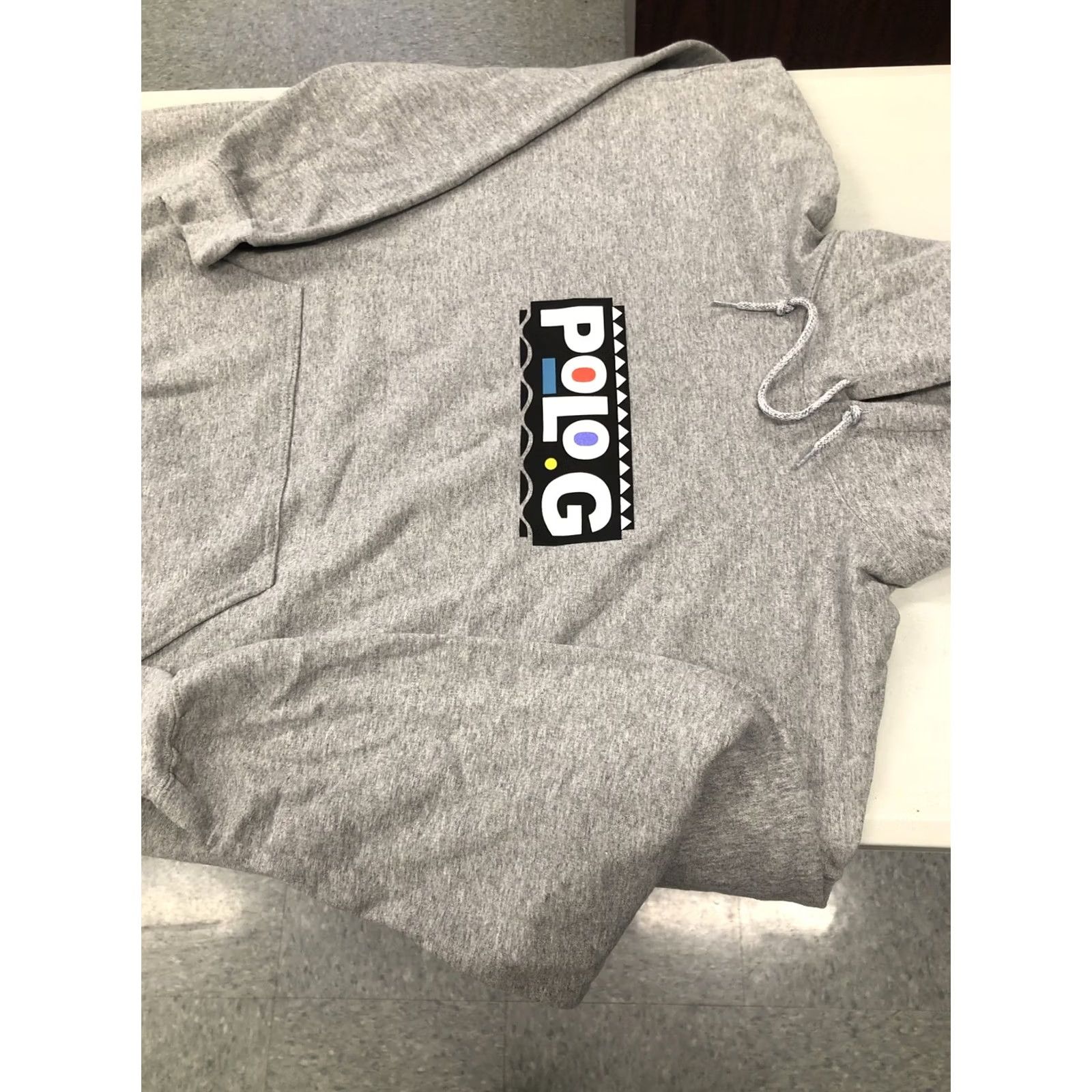 Vintage Polo Hoodie Mens XL Gray Box Logo Crew Neck Hooded Regular Sleeve Pullover Winter Spring Fall Size US XL / EU 56 / 4 - 4 Thumbnail