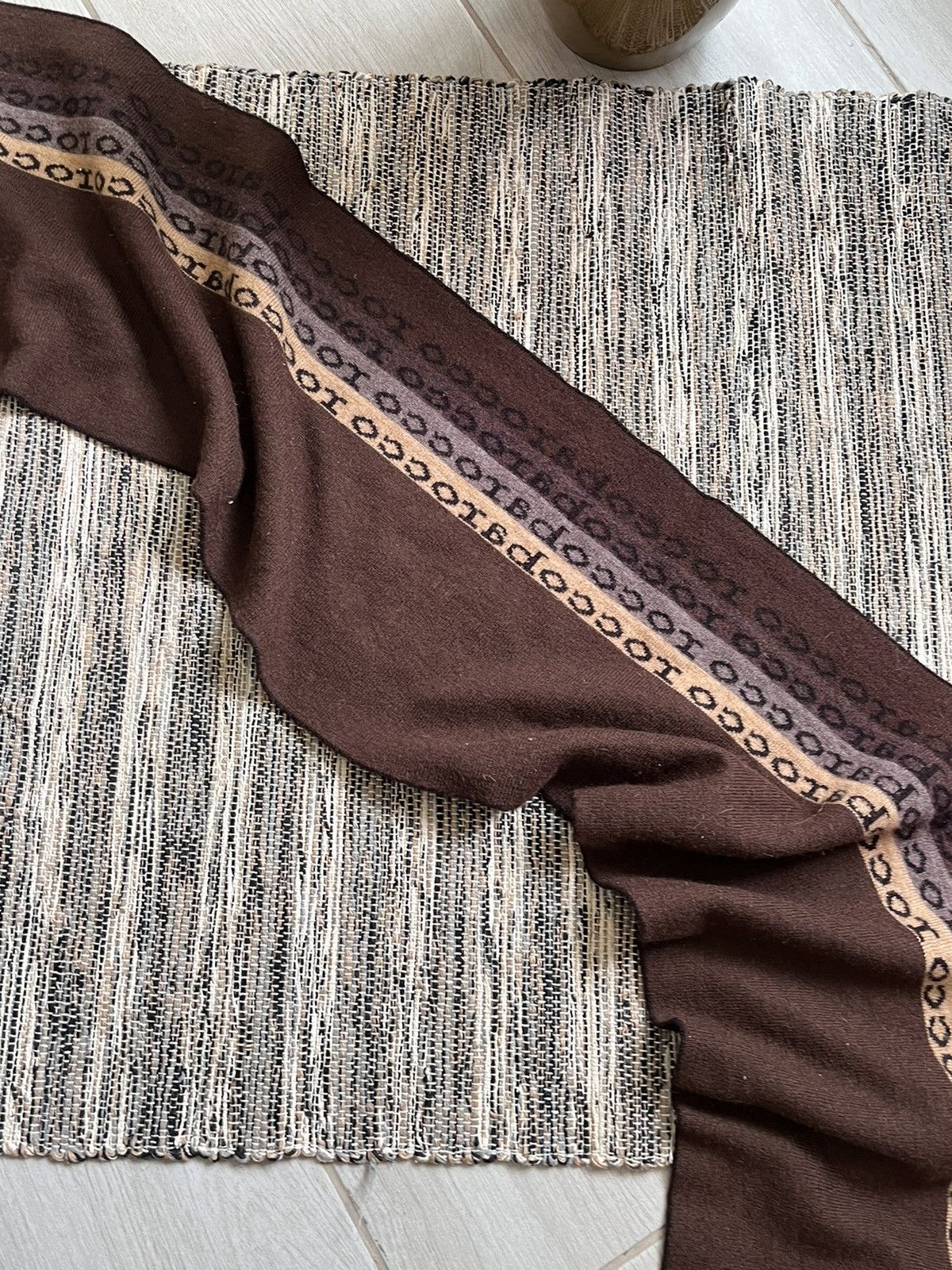 Other Roccobarocco Scarf Brown Monogram logo luxury minimalistic Size ONE SIZE - 8 Thumbnail