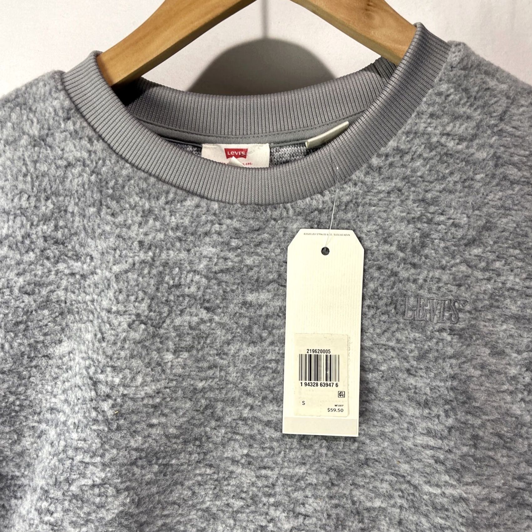 Levi's Levis Sweater Womens Small Gray Meadow Fleece Crew Pullover Sweatshirt Size S / US 4 / IT 40 - 5 Thumbnail