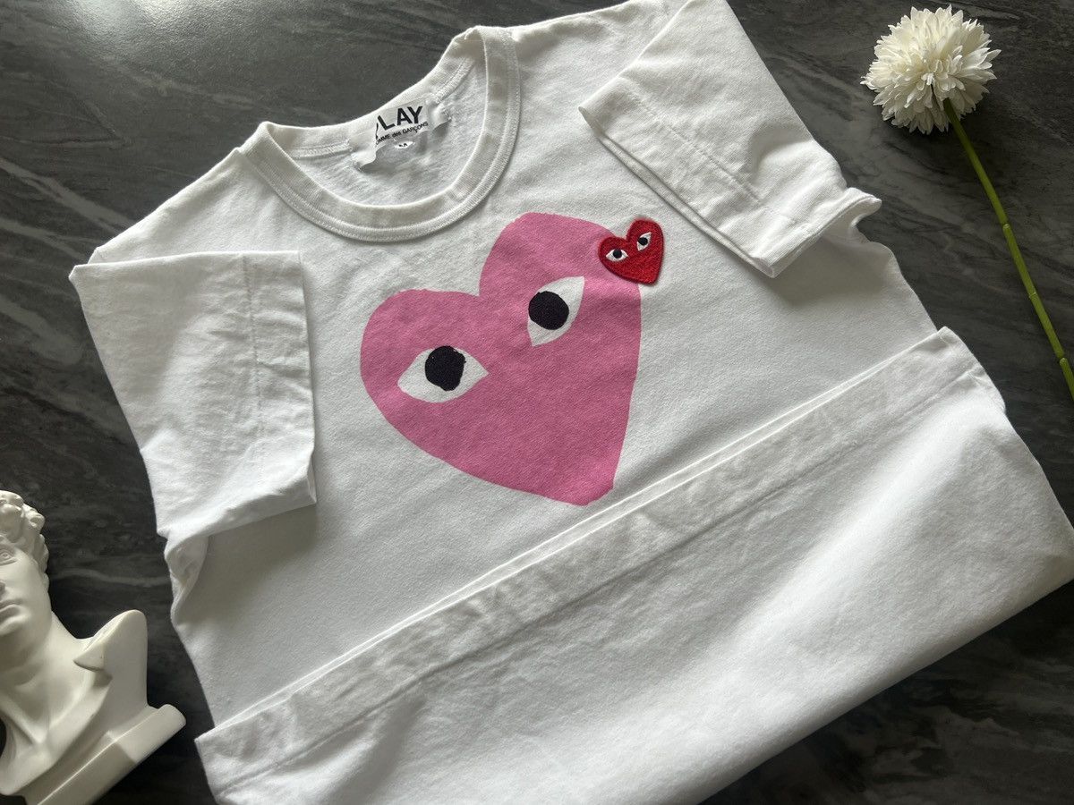 Comme des Garcons PLAY Comme de Garcons x Play : Center Pink & Red Embroider Heart Size M / US 6-8 / IT 42-44 - 5 Thumbnail
