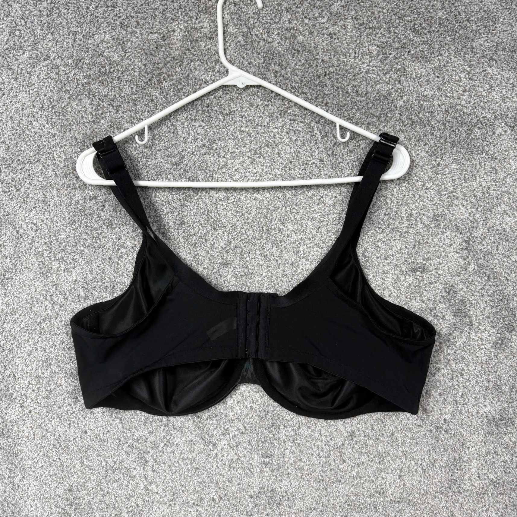 Vintage Cacique Bra 46D Black Minimizer Full Coverage Underwire Wide Straps Minimalist Shirt Womens 46D Black Size ONE SIZE - 7 Thumbnail