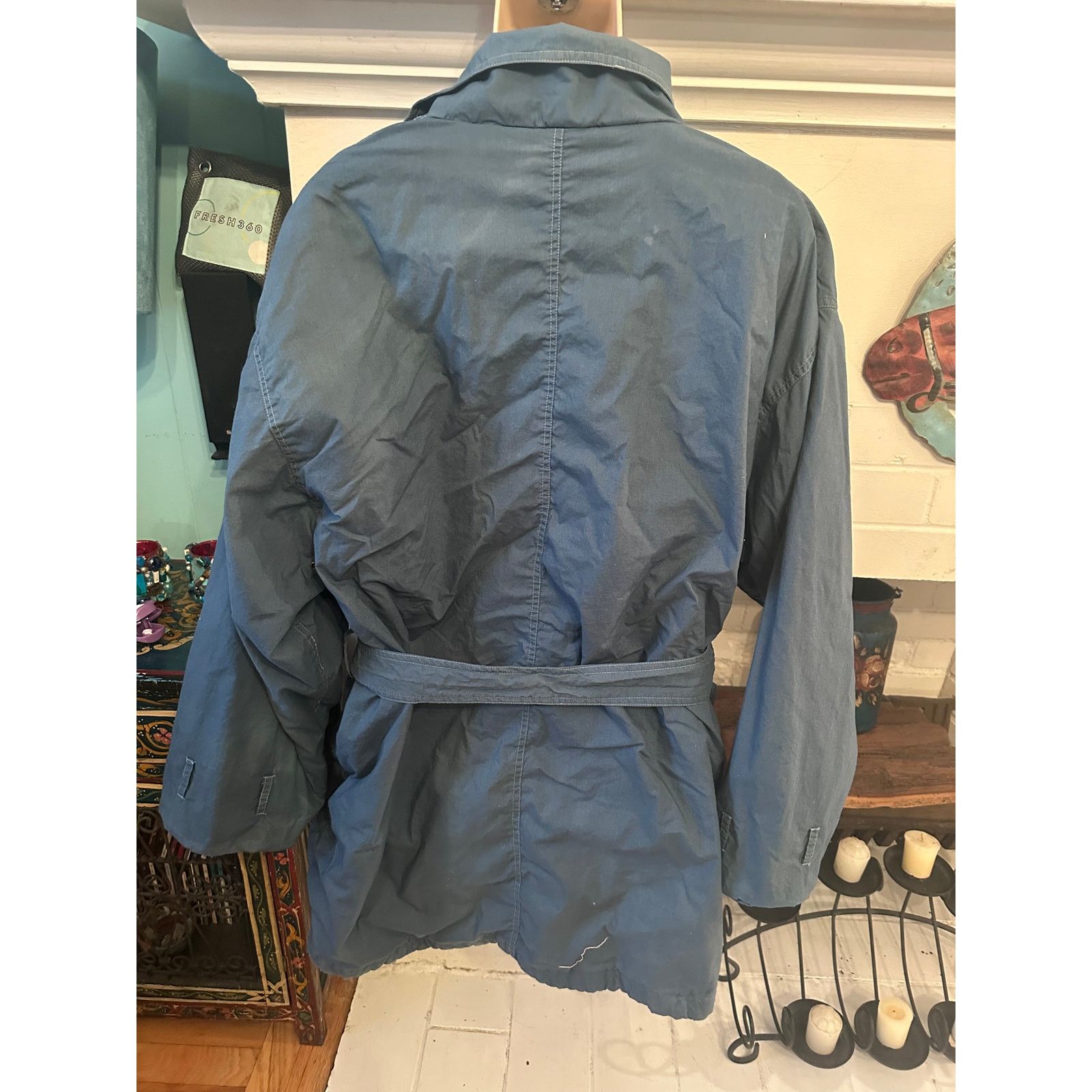 Other 70's 80's WILLIWEAR BLUE & LAVENDER QUILTED TRENCH COAT Size S / US 4 / IT 40 - 8 Thumbnail