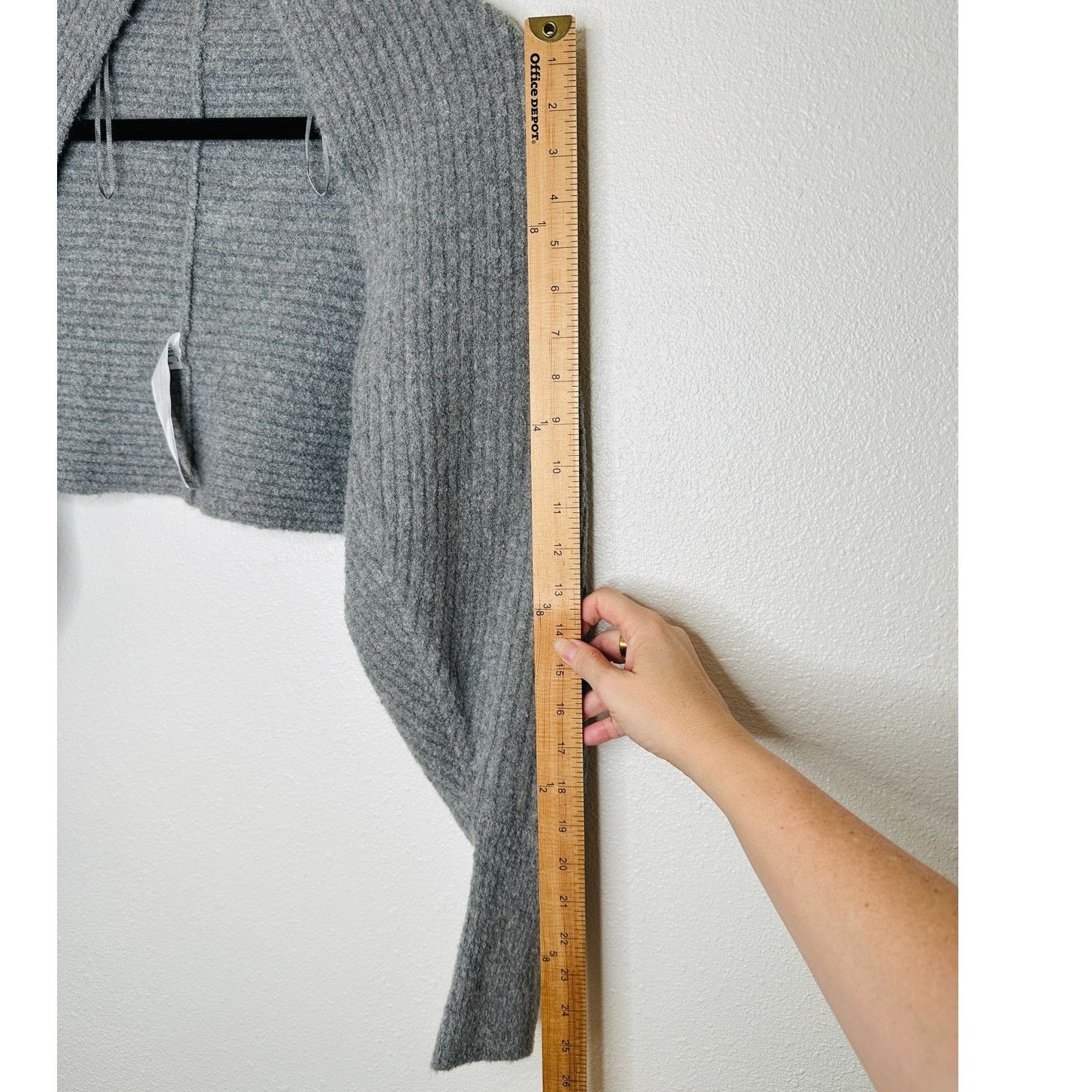 Zara ZARA Heather Gray Ribbed Knit Long Sleeve Bolero Shrug M Size M / US 6-8 / IT 42-44 - 10 Thumbnail