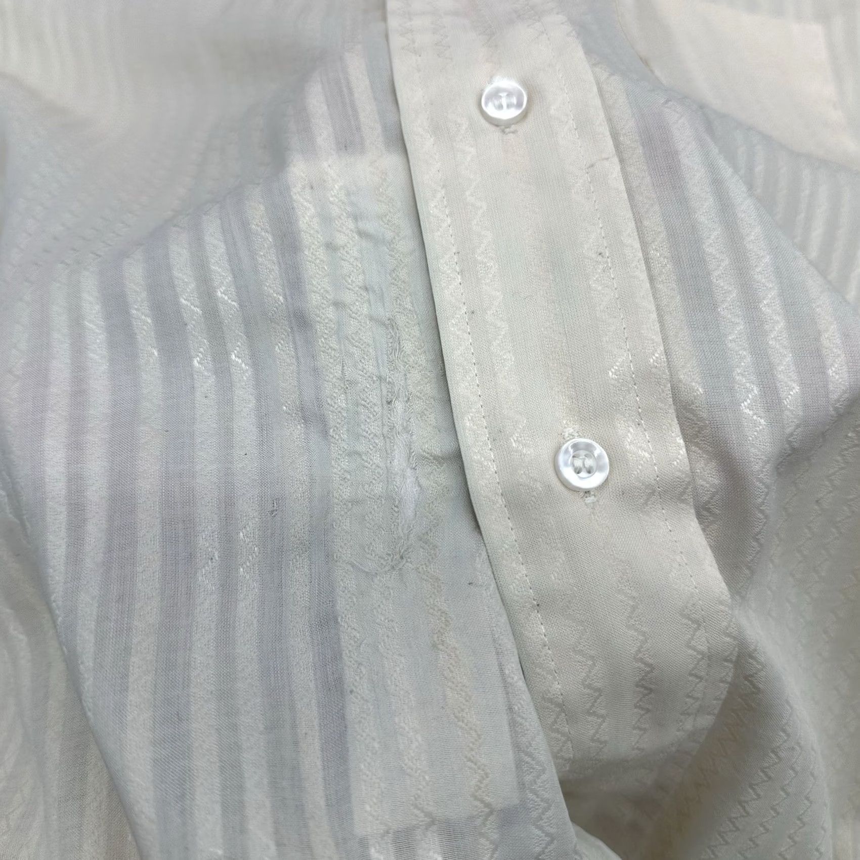 Arrow VINTAGE Arrow Shirt Button Up Polyester Cotton Beige L 1970s Size US L / EU 52-54 / 3 - 3 Thumbnail