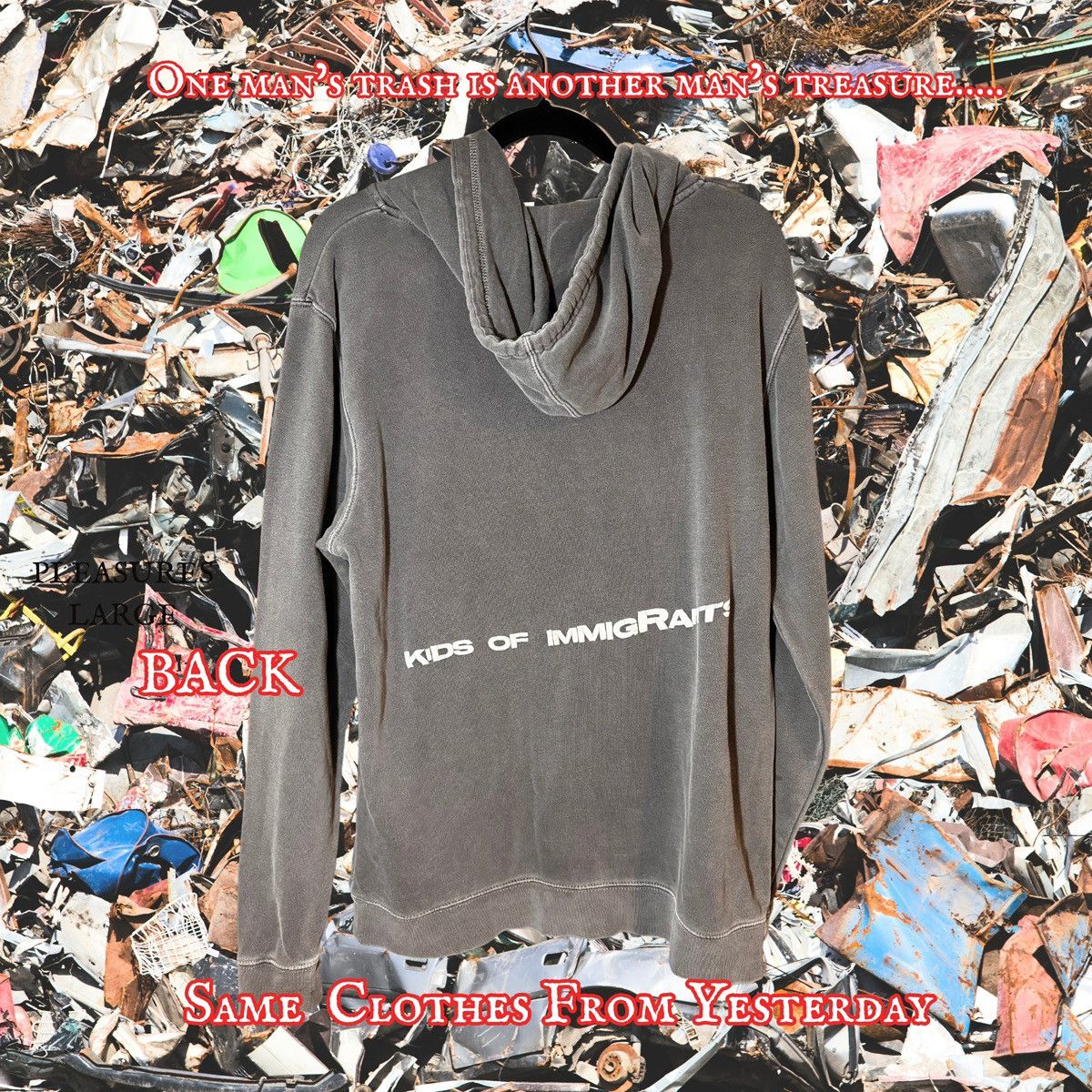 Kings Of Indigo Kids Of Immigrants Grey Hoodie Size Medium Size US M / EU 48-50 / 2 - 2 Thumbnail