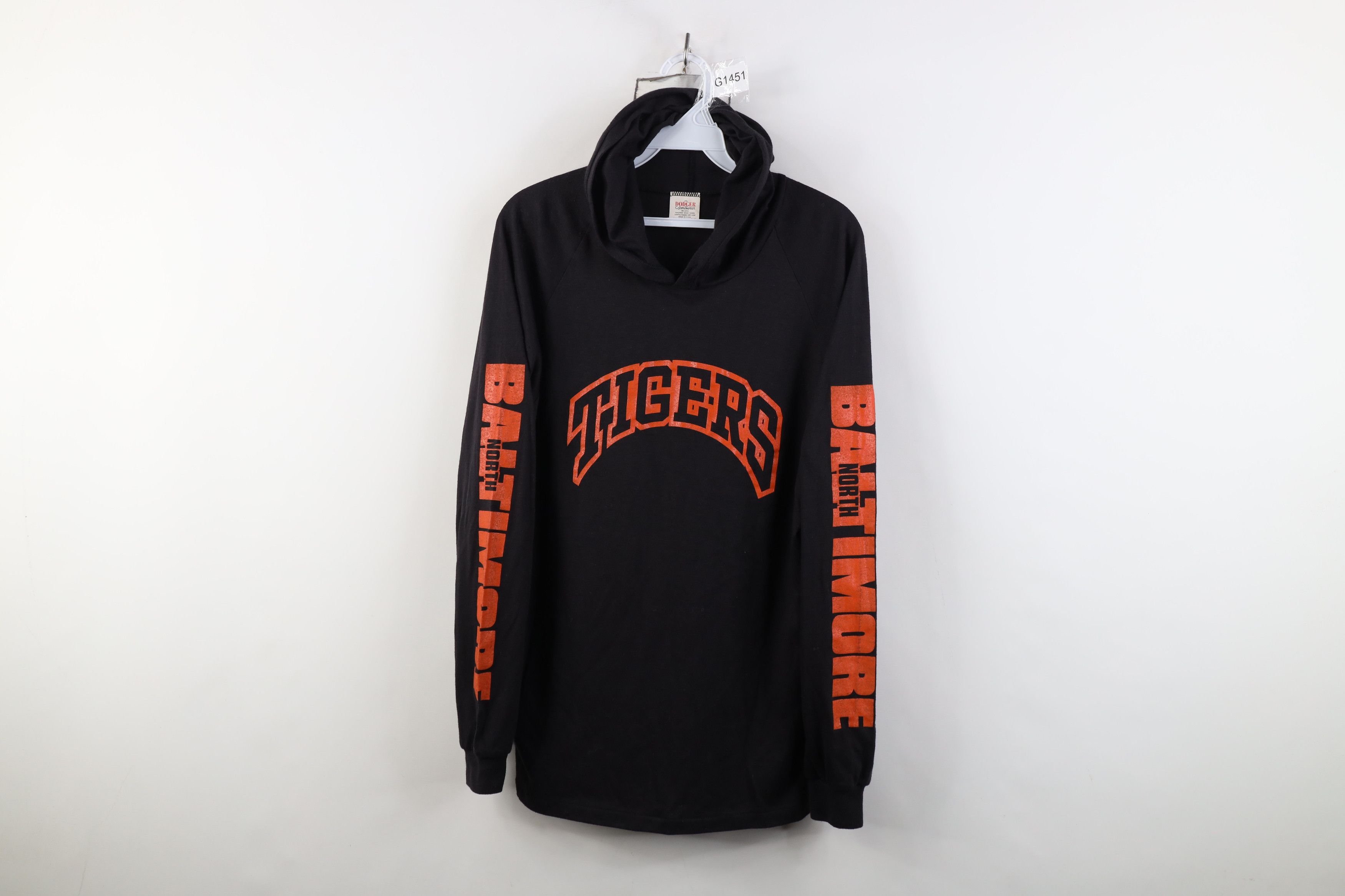 Vintage Vintage 70s 80s Baltimore Tigers Hoodie T-Shirt Black USA Size US L / EU 52-54 / 3 - 1 Thumbnail