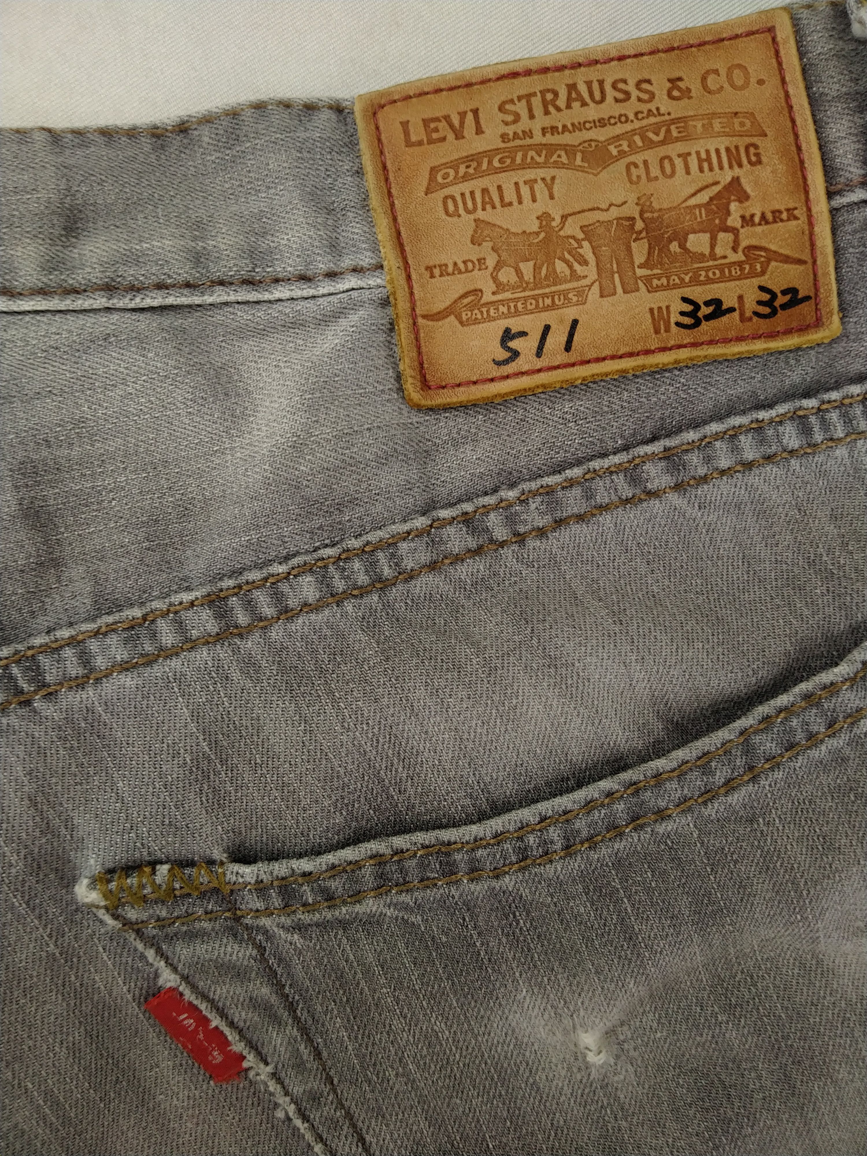 Levi's Light Grey Vintage Levi's 511 Jeans 33x28 Denim -JG025 Size US 33 - 9 Thumbnail