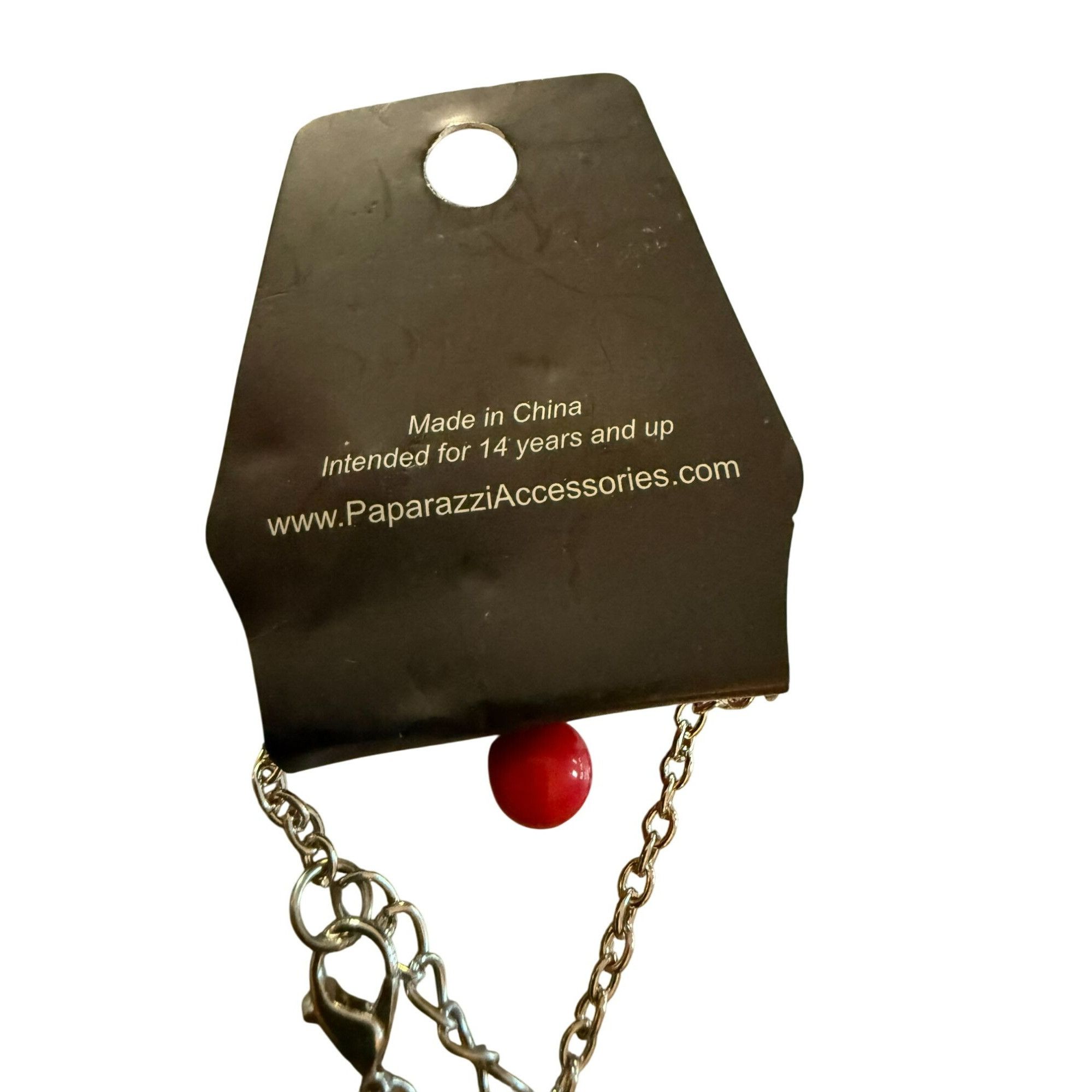 Other New Paparazzi Red Bead Silver Chain Necklace & Matching Earr Size ONE SIZE - 4 Thumbnail