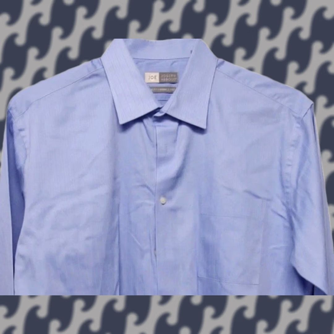 Joseph Abboud Joseph Abboud JOE Dress Shirt Blue Slim Fit Long Sleeve Wrinkle Free Button Collared Solid 100% Cotton Men L Regular Size 42R - 1 Thumbnail