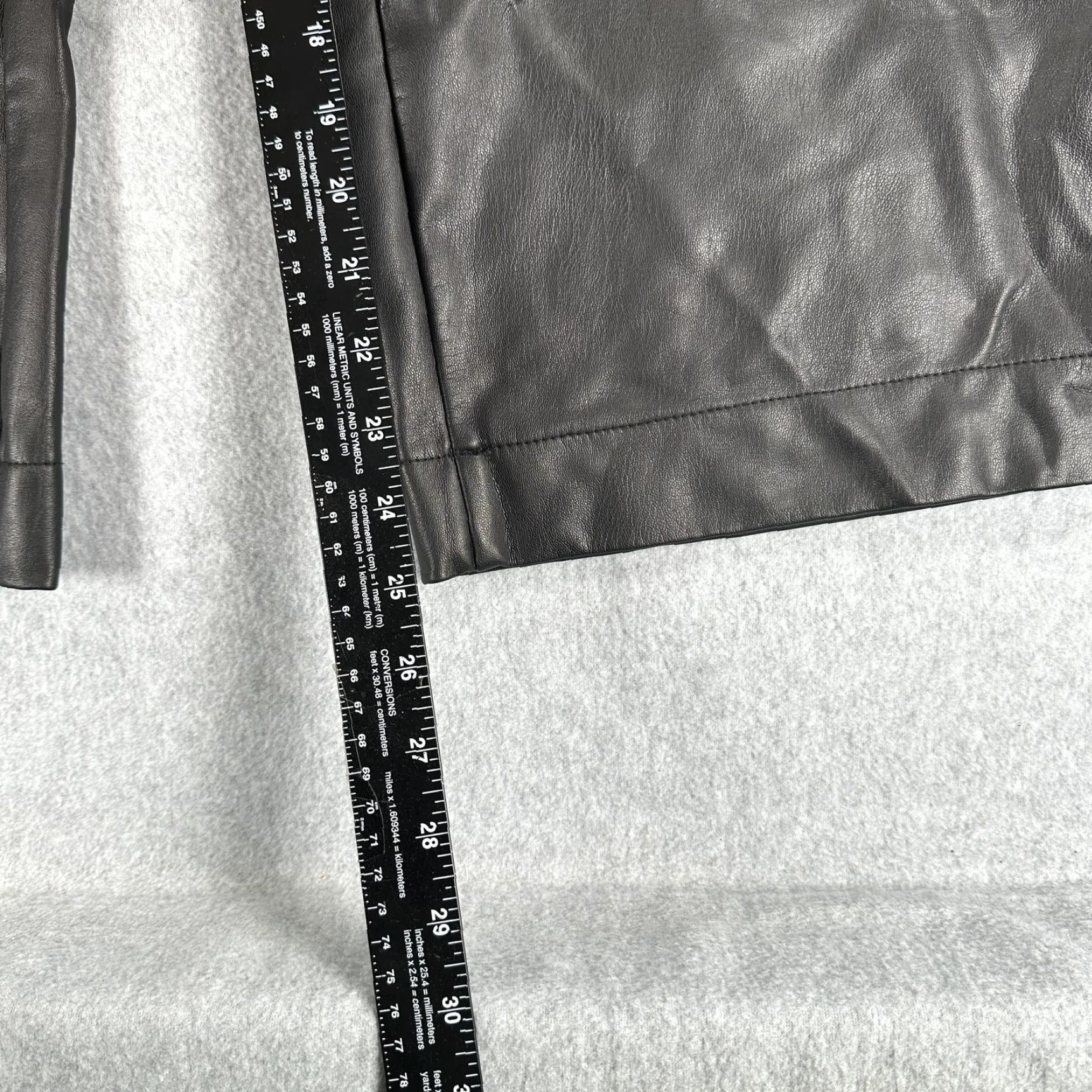 Vintage Maeve The Colette Pants Womens 29 Black Faux Leather Wide Leg High Rise Dress Pants Size 29" - 7 Thumbnail