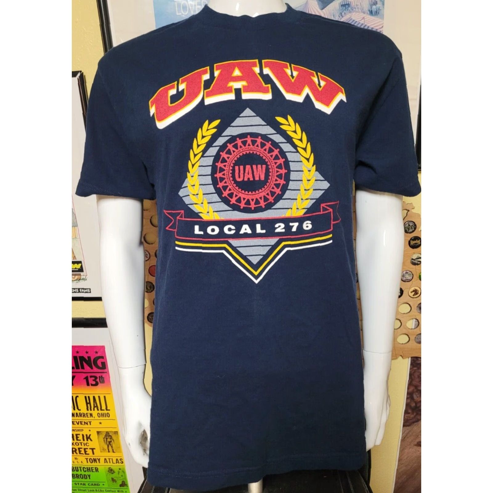 Vintage VTG UAW Local 276 Union Pride T Shirt Large Murina Cotton Black Men Short Sleeve Round Neck 100% | United Autoworkers Labor Uniontee Size US L / EU 52-54 / 3 - 2 Thumbnail