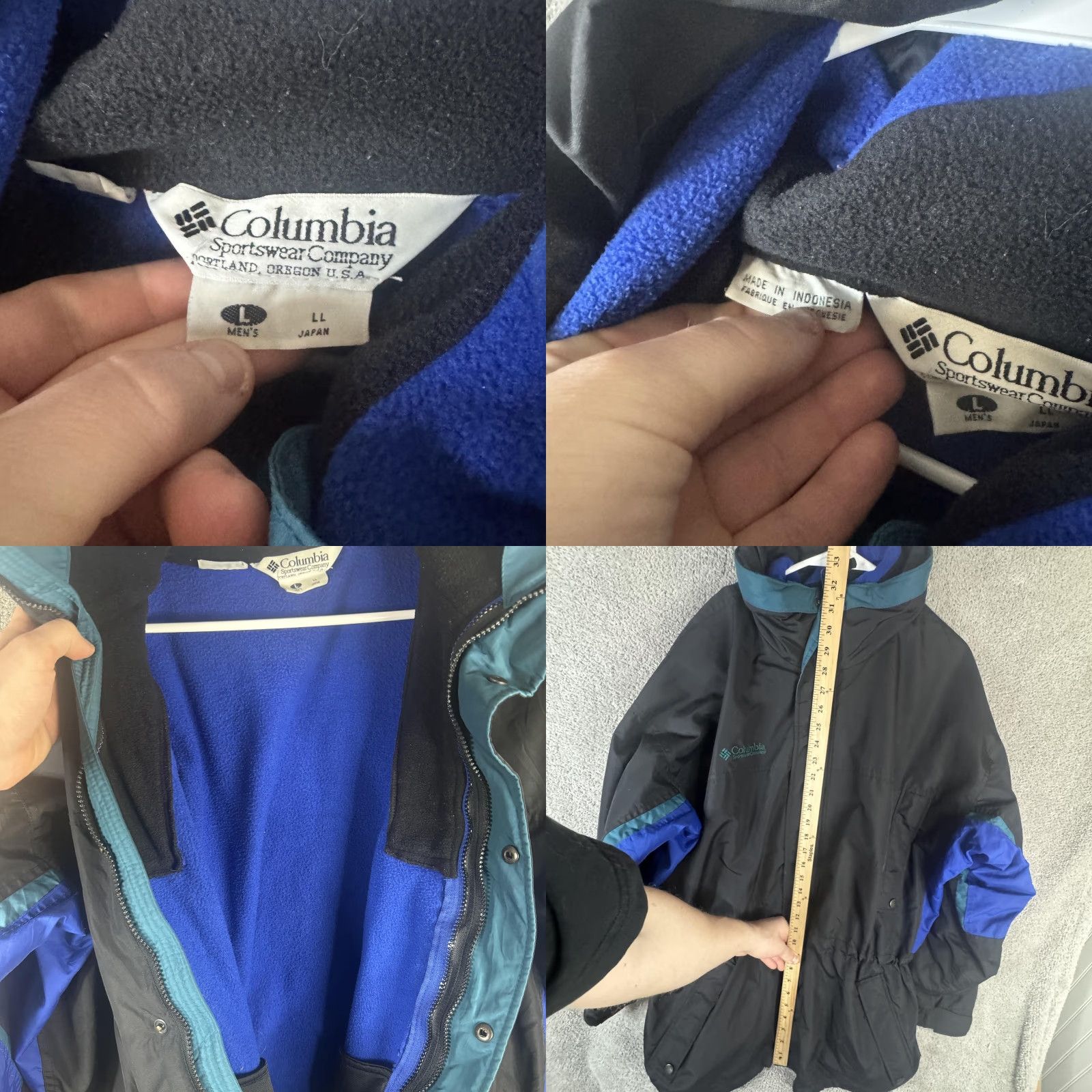 Vintage VINTAGE Columbia Parka Jacket Mens L Black Long's Peak 90s Ski Outdoor Nylon Wool Logo Zipper Pockets Lined Size US L / EU 52-54 / 3 - 8 Thumbnail