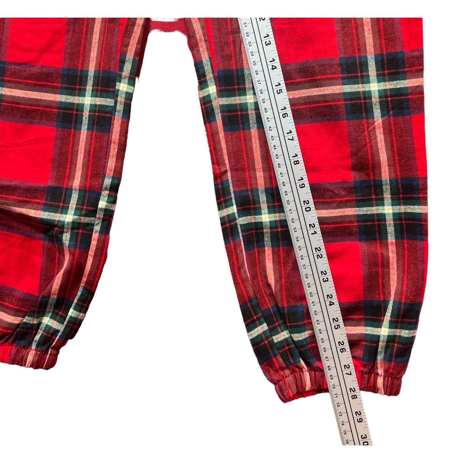 Other Stars Above - Women's Red Plaid Jogger Pajama Pants - Red - Size 26" / US 2 / IT 38 - 8 Thumbnail