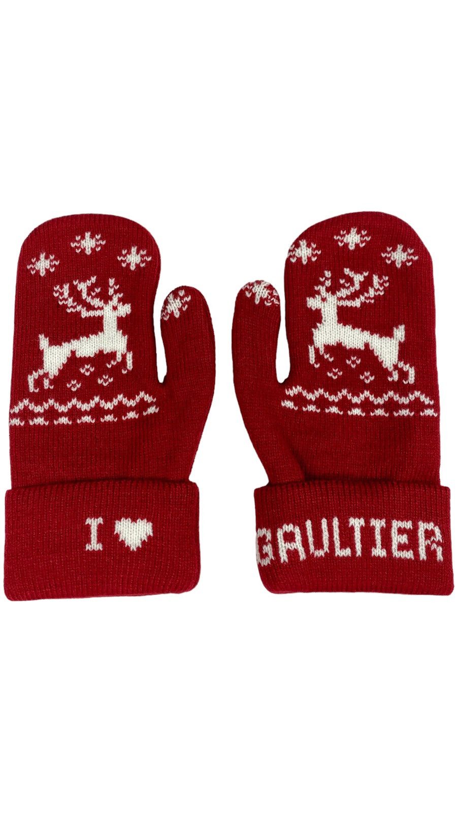 Jean Paul Gaultier 🔥LASTDROP🔥 NEW JPG Christmas Deer Logo Moufle Gloves Size ONE SIZE - 1 Thumbnail