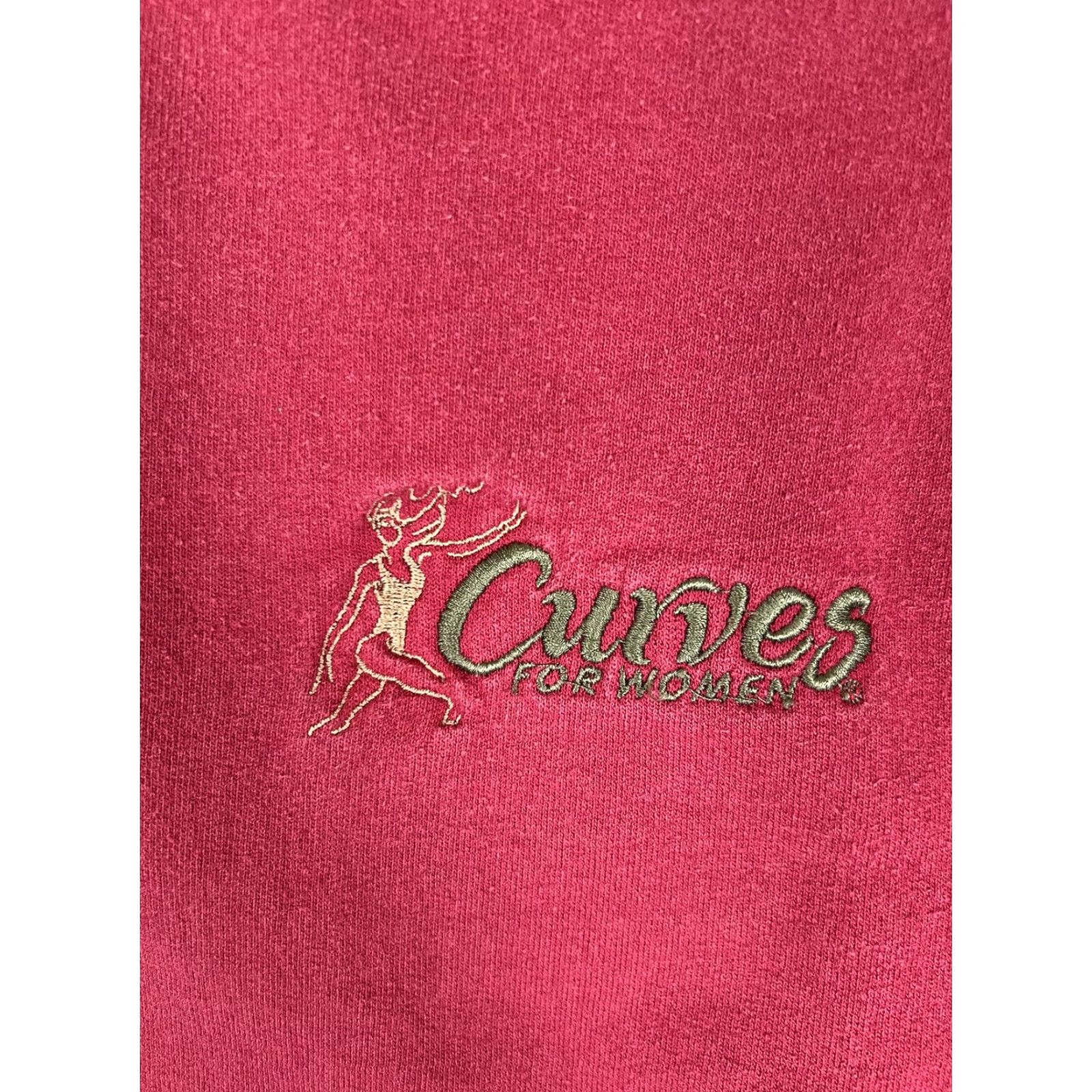 Vintage VINTAGE Curves for Women Sweatshirt Crewneck L Maroon Women's Pullover Sweatshirt Embroidered Logo Fitness 90s Men? Girls? Wait. Size L / US 10 / IT 46 - 2 Thumbnail