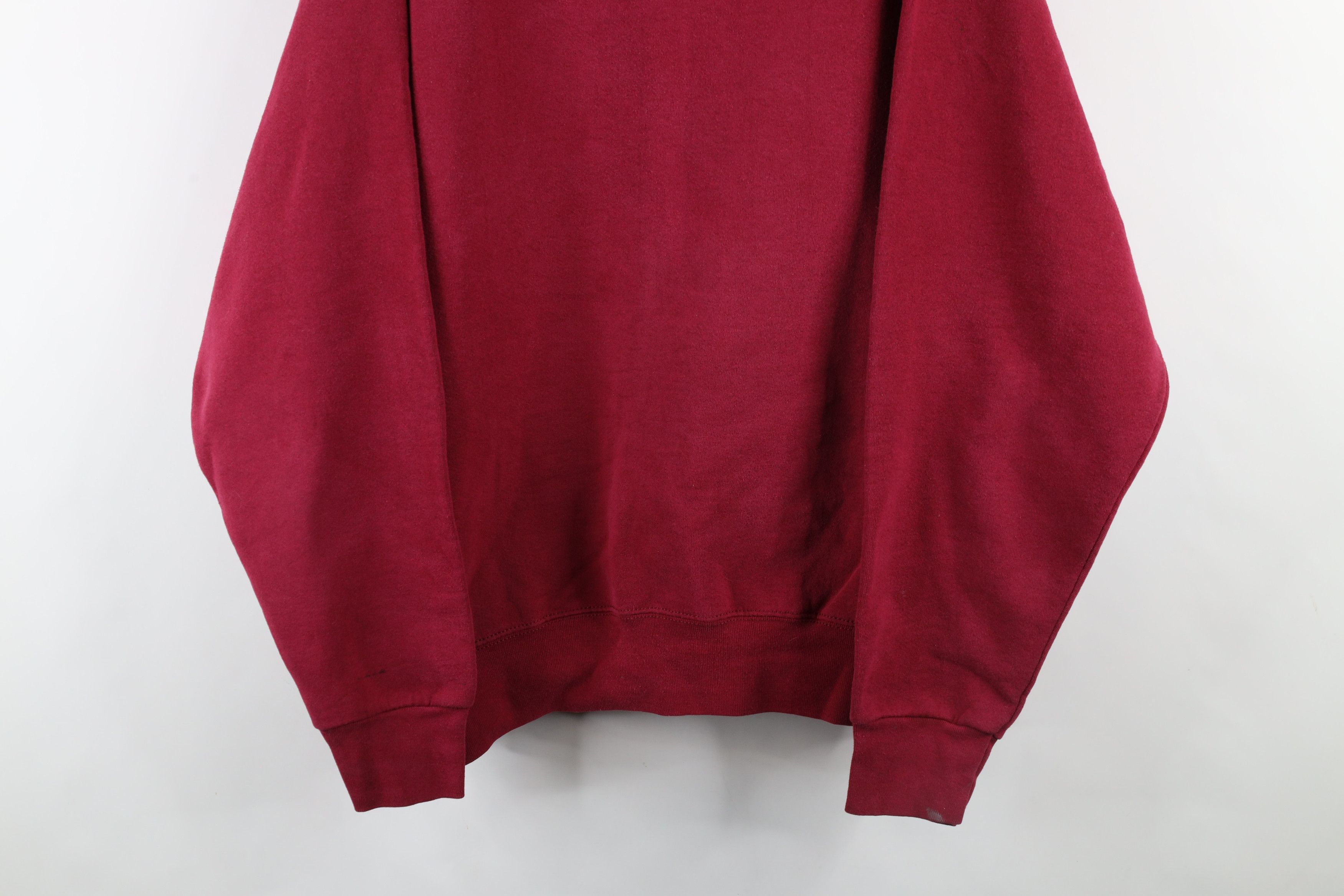 Vintage Vintage 90s Streetwear Blank Heavyweight Sweatshirt Red USA Size US XL / EU 56 / 4 - 3 Thumbnail