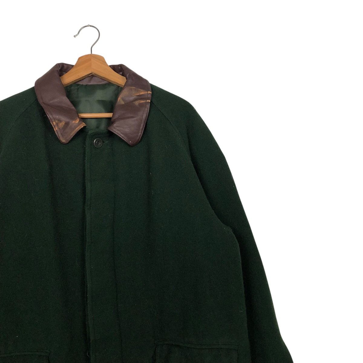 Japanese Brand 📌Vintage Chore Jacket Wood Lander Leather Collar Size US L / EU 52-54 / 3 - 7 Thumbnail
