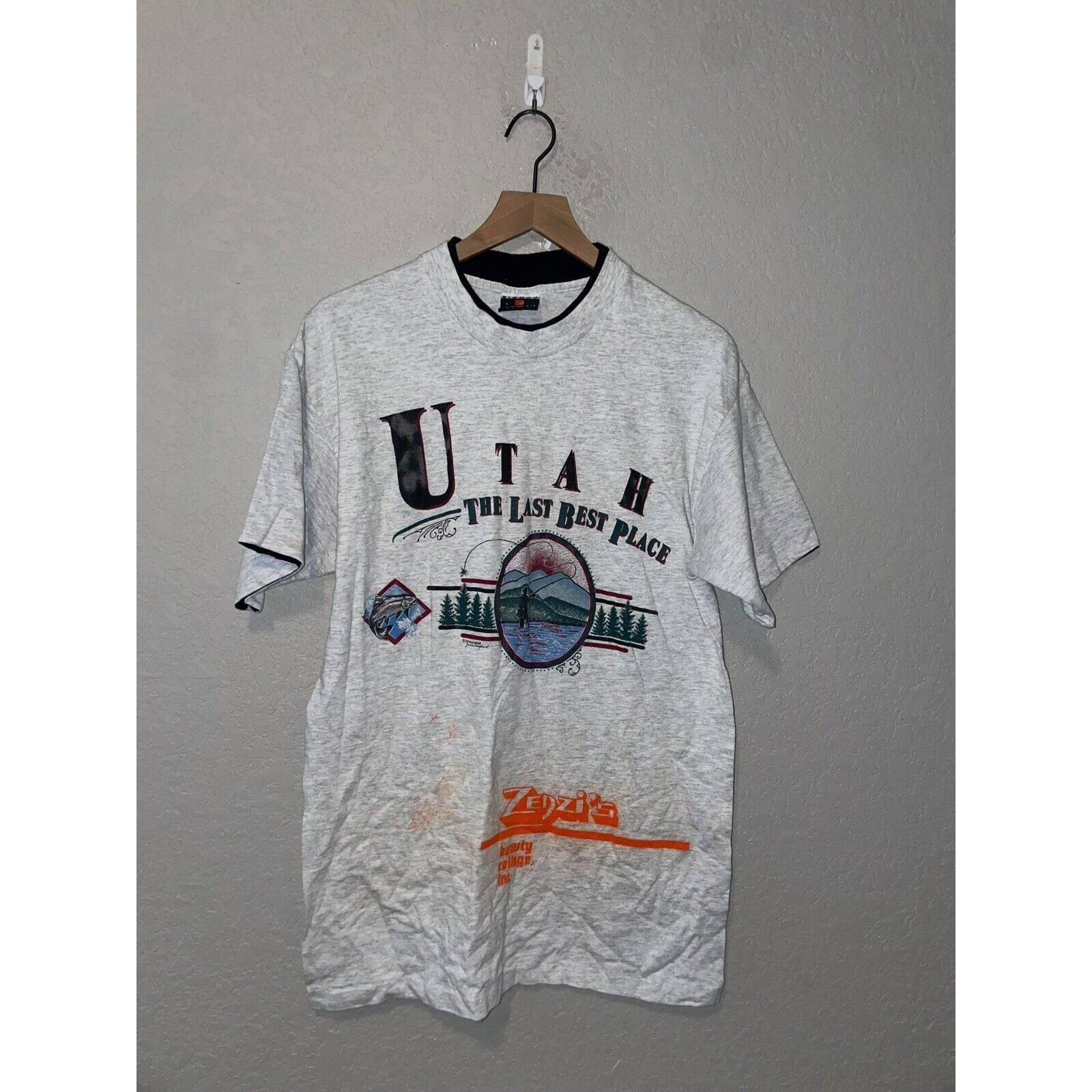 Vintage Vintage Test Print Shirt UT Utah Zenzi's Lone Ski Tee 90s L Size US L / EU 52-54 / 3 - 1 Thumbnail