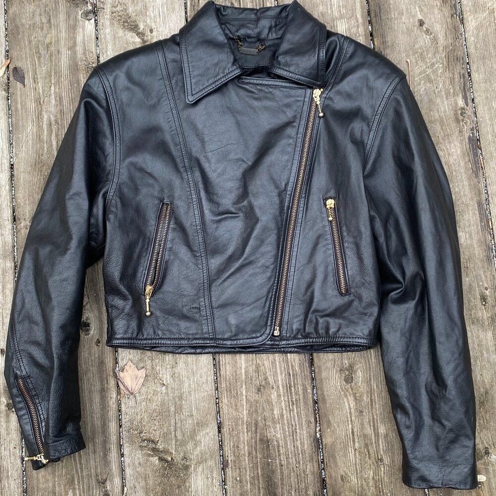 Danier Vintage 90s Danier Mandy Style Biker Jacket Asymmetrical Zi Size US XS / EU 42 / 0 - 1 Thumbnail