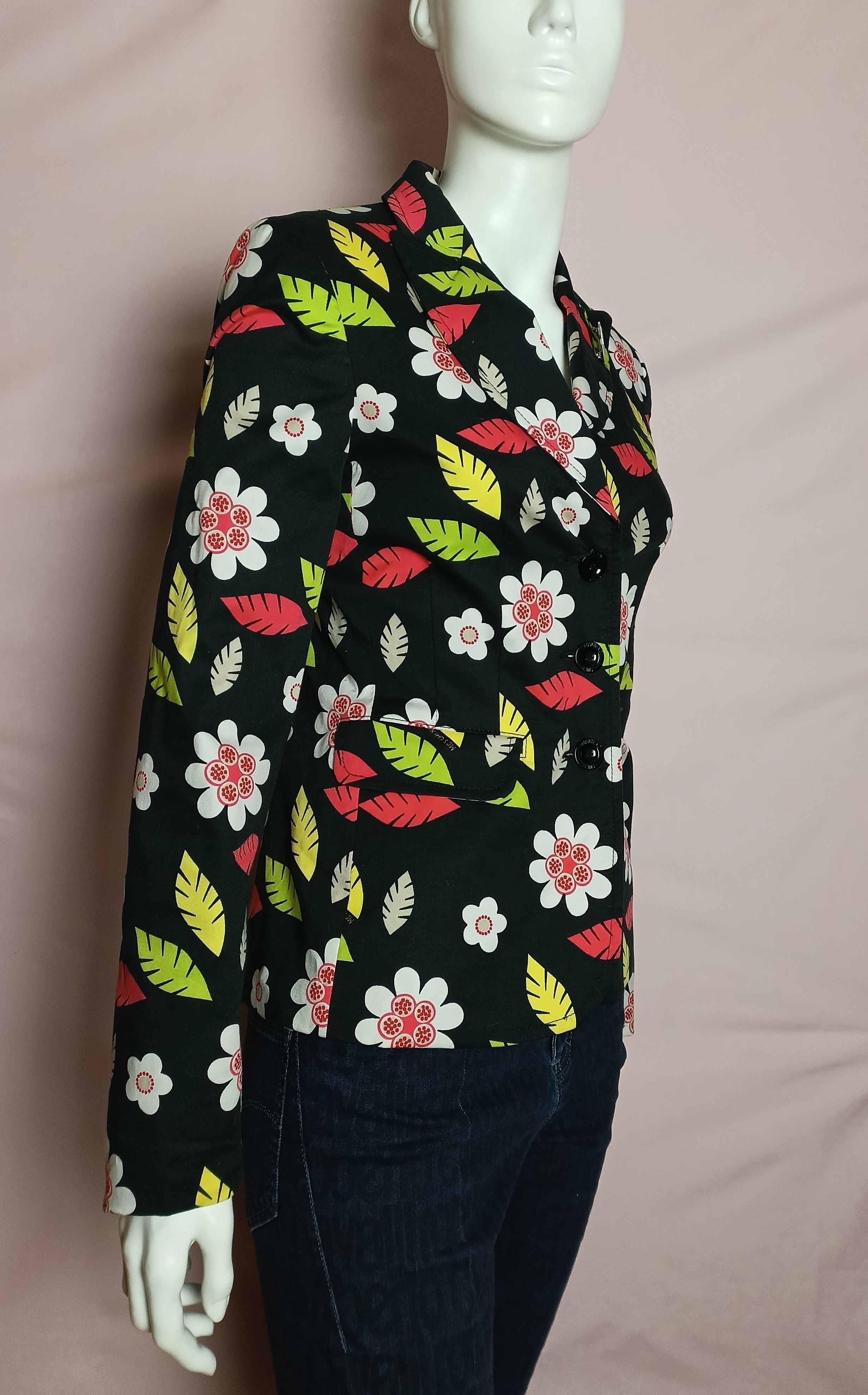 Moschino Moschino Jeans Flowers Print Blazer Jacket Women IT44 US10 Size M / US 6-8 / IT 42-44 - 4 Thumbnail