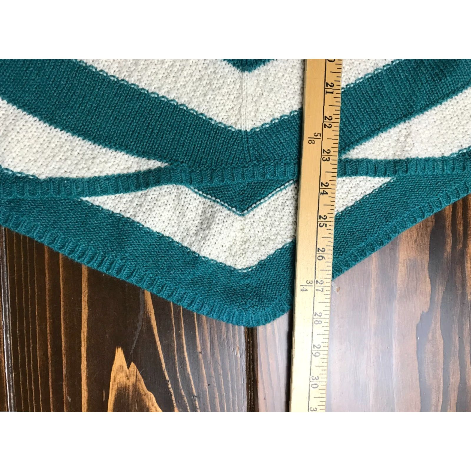 Vintage Maurices Sweater Shirt Womens Small V-Neck Pullover Knit Striped Ivory Green Cream Regular Fit Size S / US 4 / IT 40 - 4 Thumbnail
