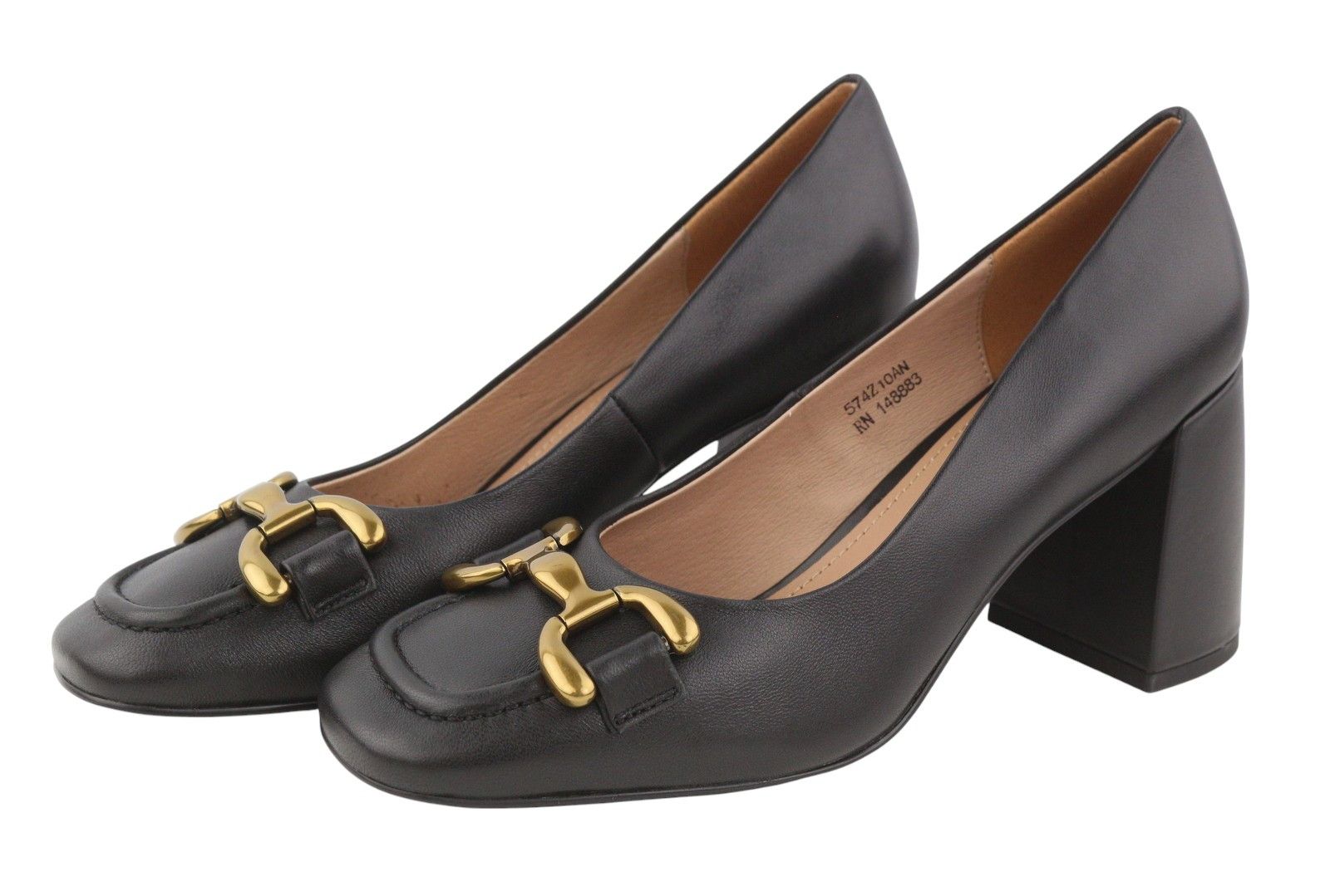 Other BIBI LOU DENNIS EU39 Black Leather Square Gold Tone 87565 Size US 8 / IT 38 - 4 Thumbnail