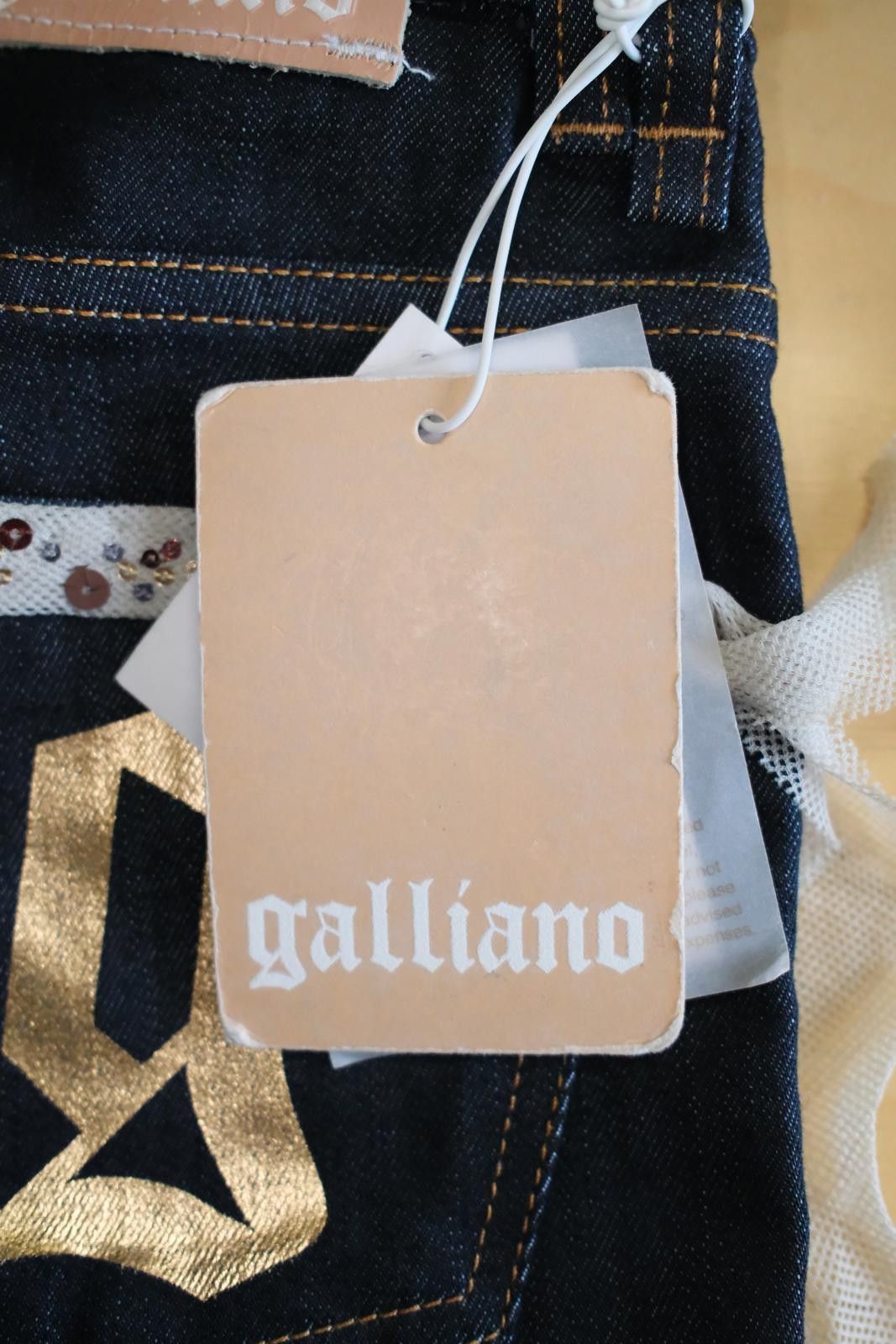 John Galliano 00's Galliano Dark Wash Flared Jeans Size 28" / US 6 / IT 42 - 7 Thumbnail