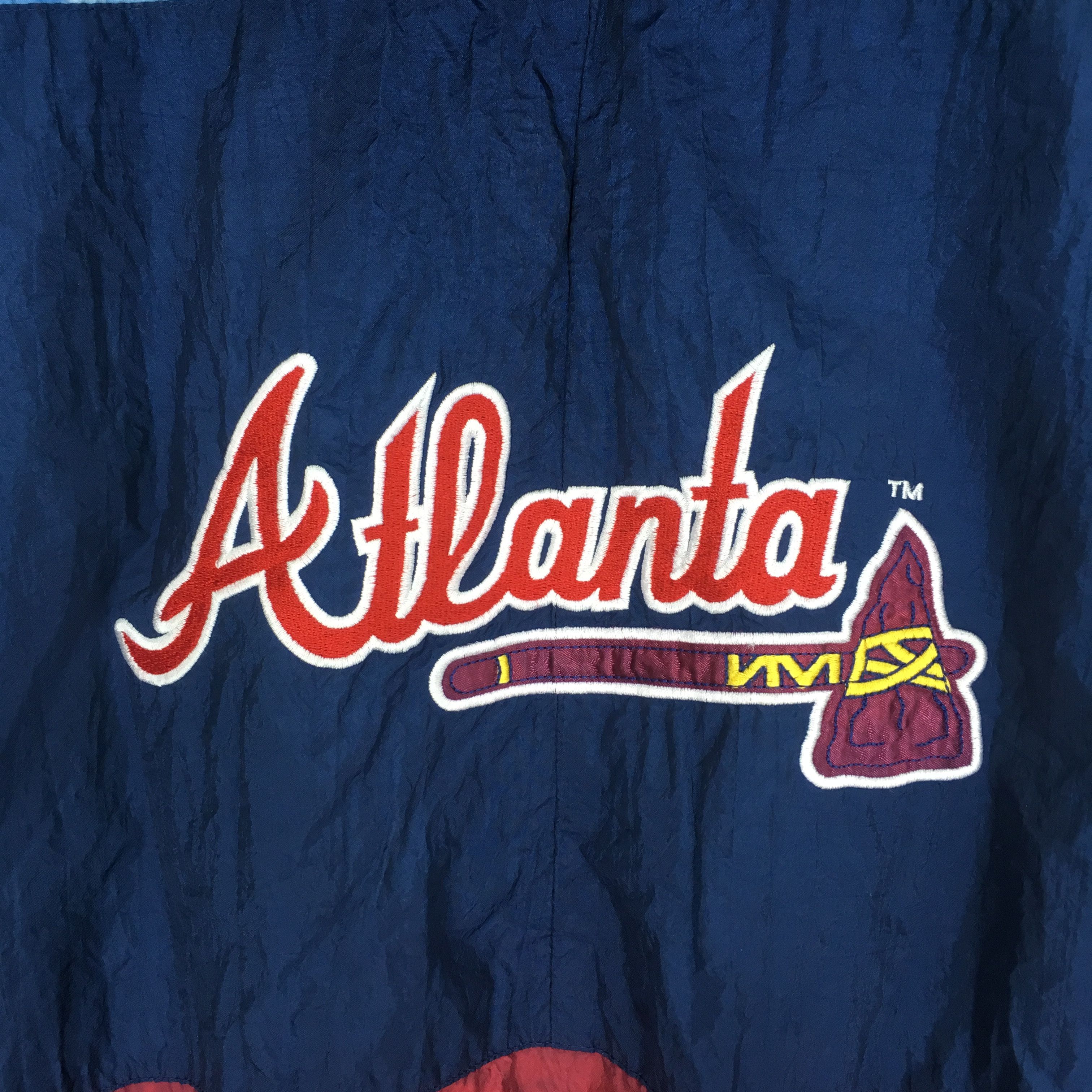 MLB Vintage 90's Atlanta Braves MLB Distressed Jacket Size US L / EU 52-54 / 3 - 14 Thumbnail