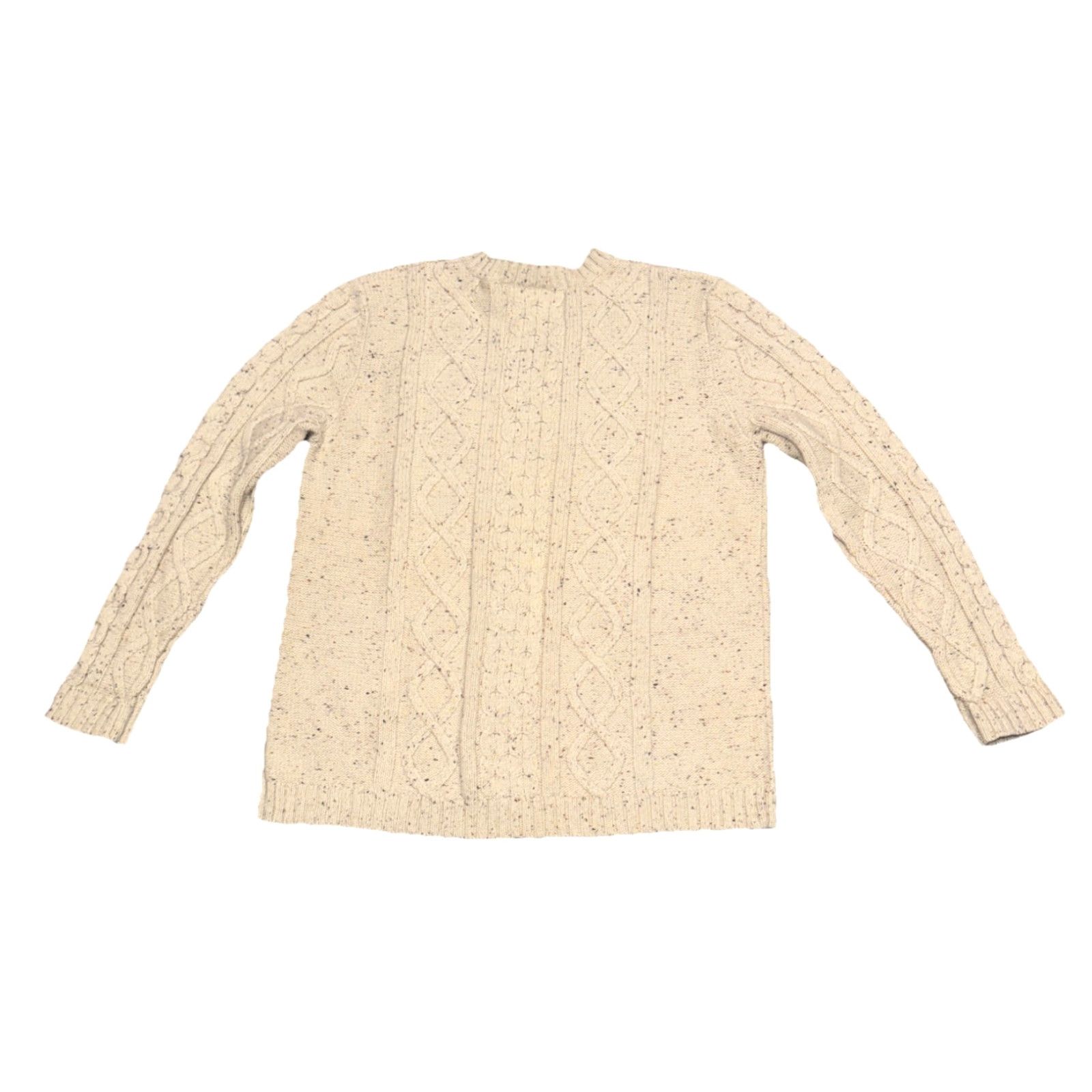 Vintage VINTAGE Field Gear Sweater Men Cable-Knit V-Neck Long Sleeve Beige Speckled Large Pullover Size US L / EU 52-54 / 3 - 2 Thumbnail