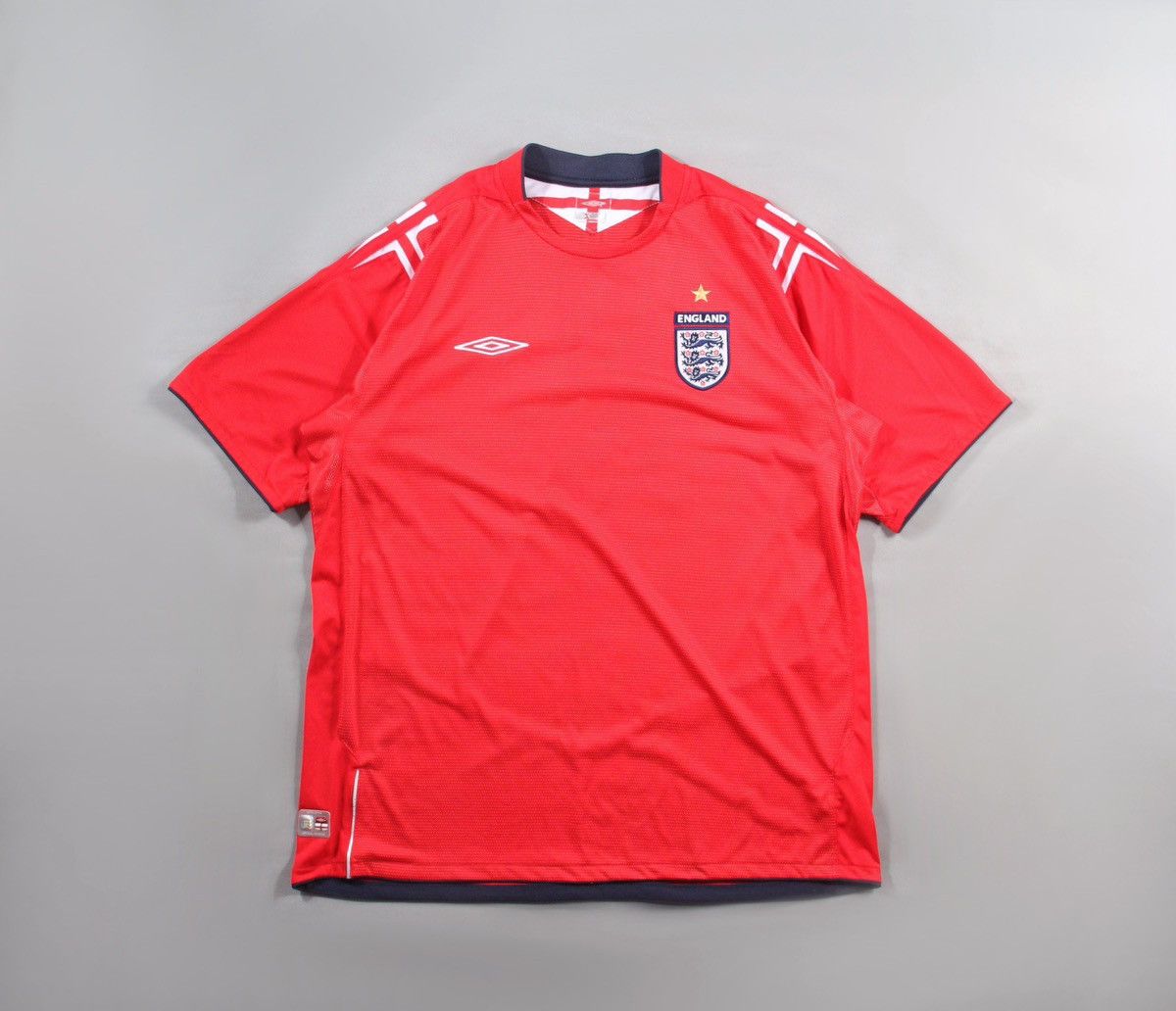 Umbro Vintage ENGLAND UMBRO Training Shirt 90s Navy Red Jersey