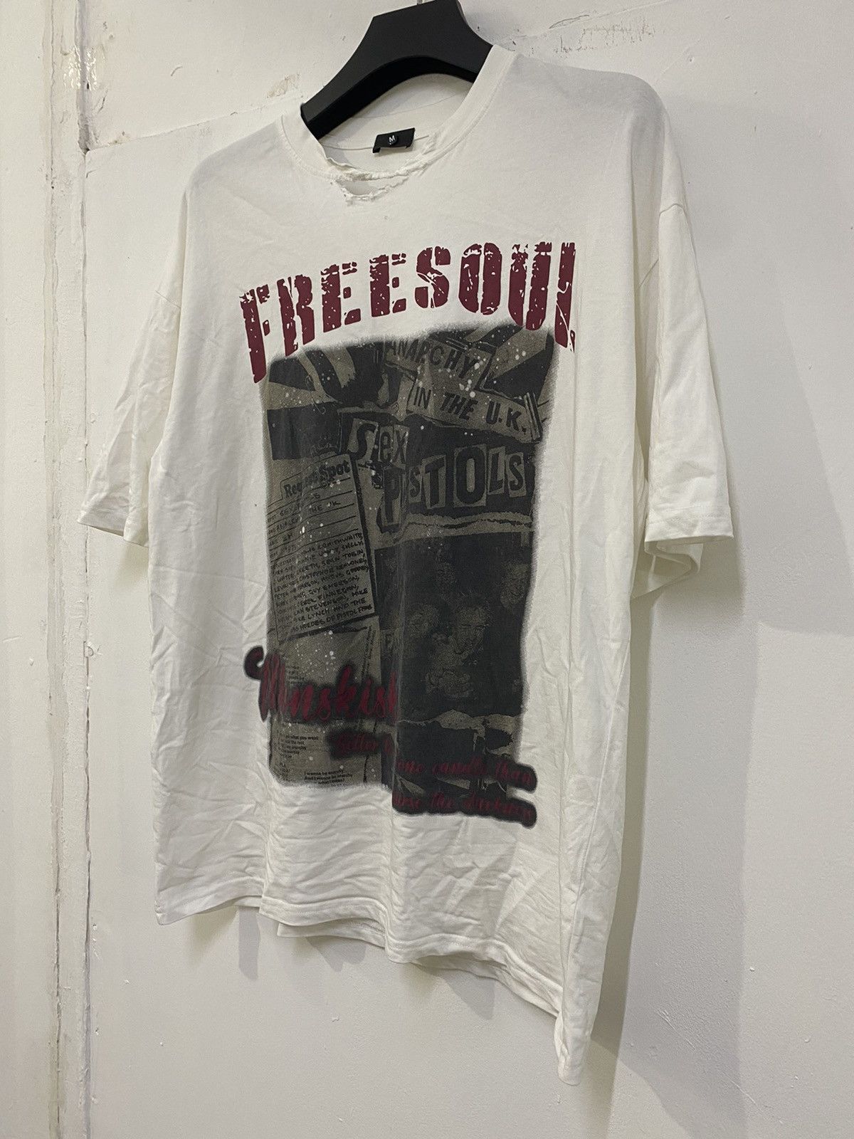 Band Tees 💥 DISTREES DESTROYED FREE SOUL SEX PISTOL PUNK STYLE Size US M / EU 48-50 / 2 - 4 Thumbnail