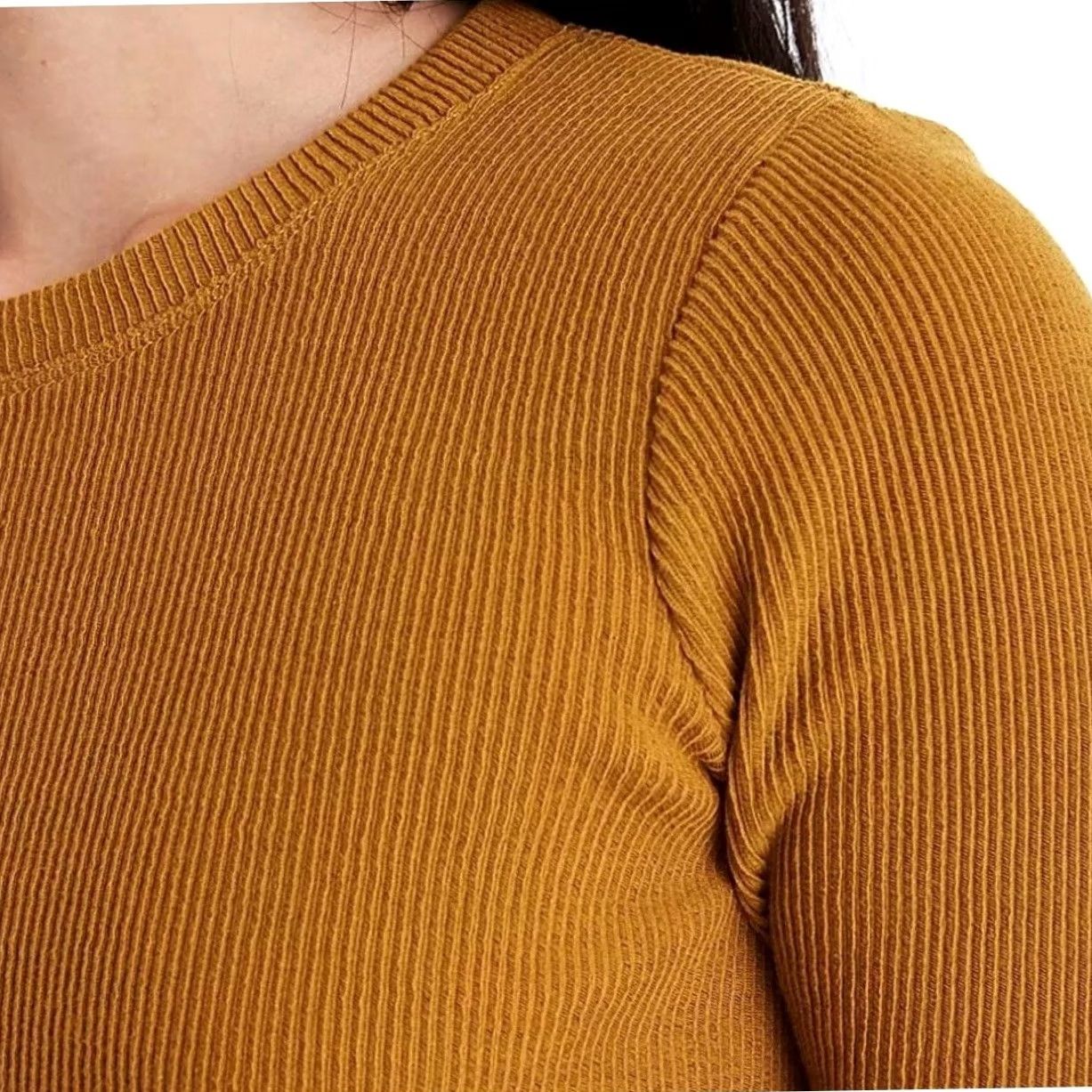 Madewell Madewell Texture & Thread Knot-Front Top Egyptian Gold Long Sleeve Sz M T-Shirt Women Modern Knit Knitwear Rolling Tie-Front? Size M / US 6-8 / IT 42-44 - 4 Thumbnail