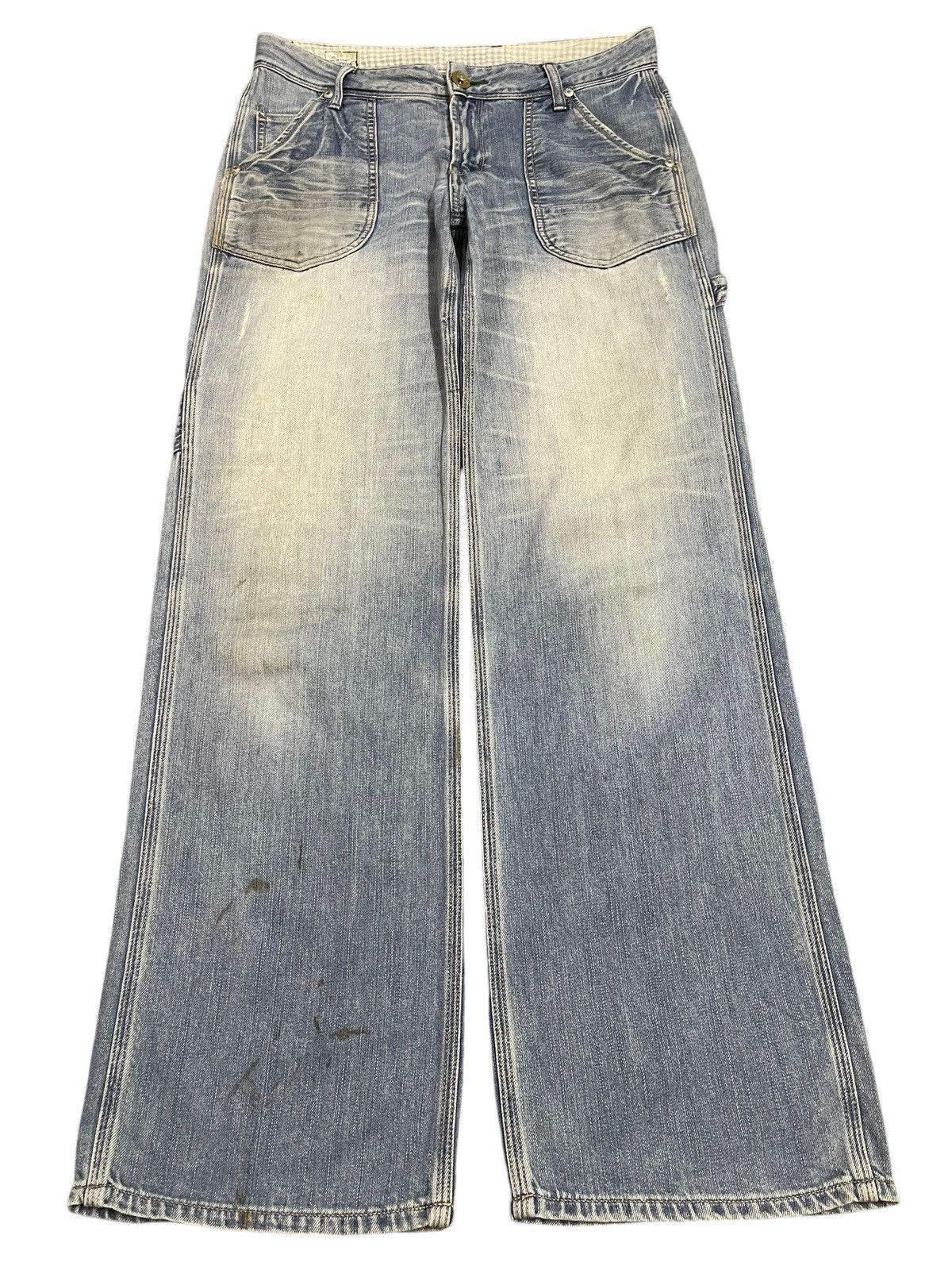 14th Addiction Vintage Japanese Brand Blue Faded Wash Carpenter Style Jeans Size US 31 - 1 Thumbnail