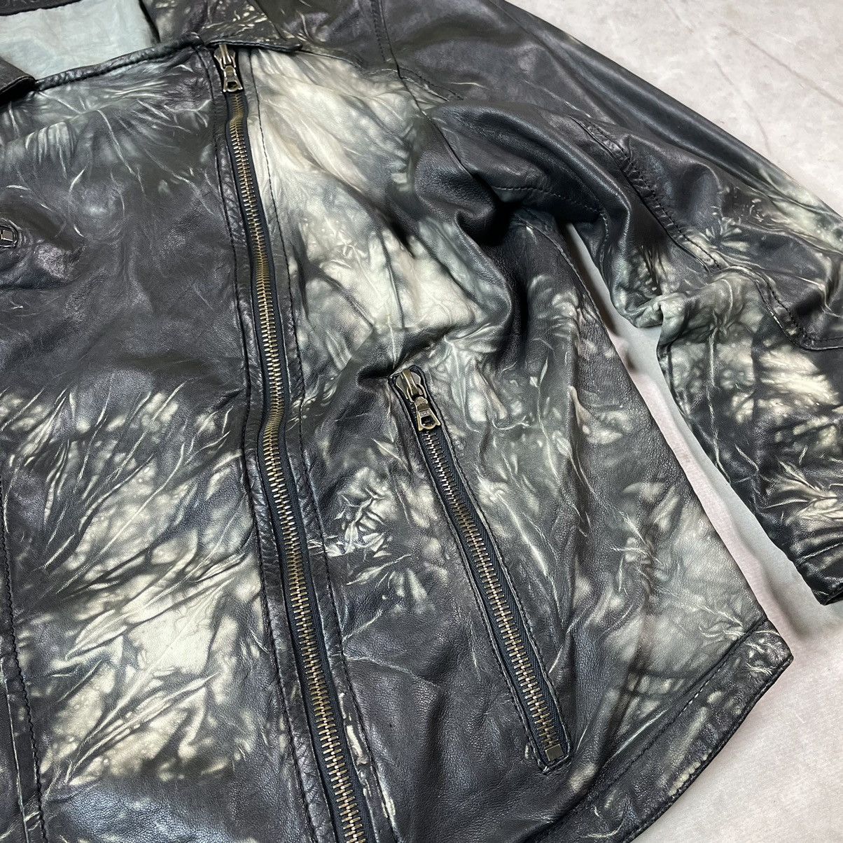 Drome DROMe Italy Printed Leather Biker Jacket Like Rick Owens Size S / US 4 / IT 40 - 6 Thumbnail