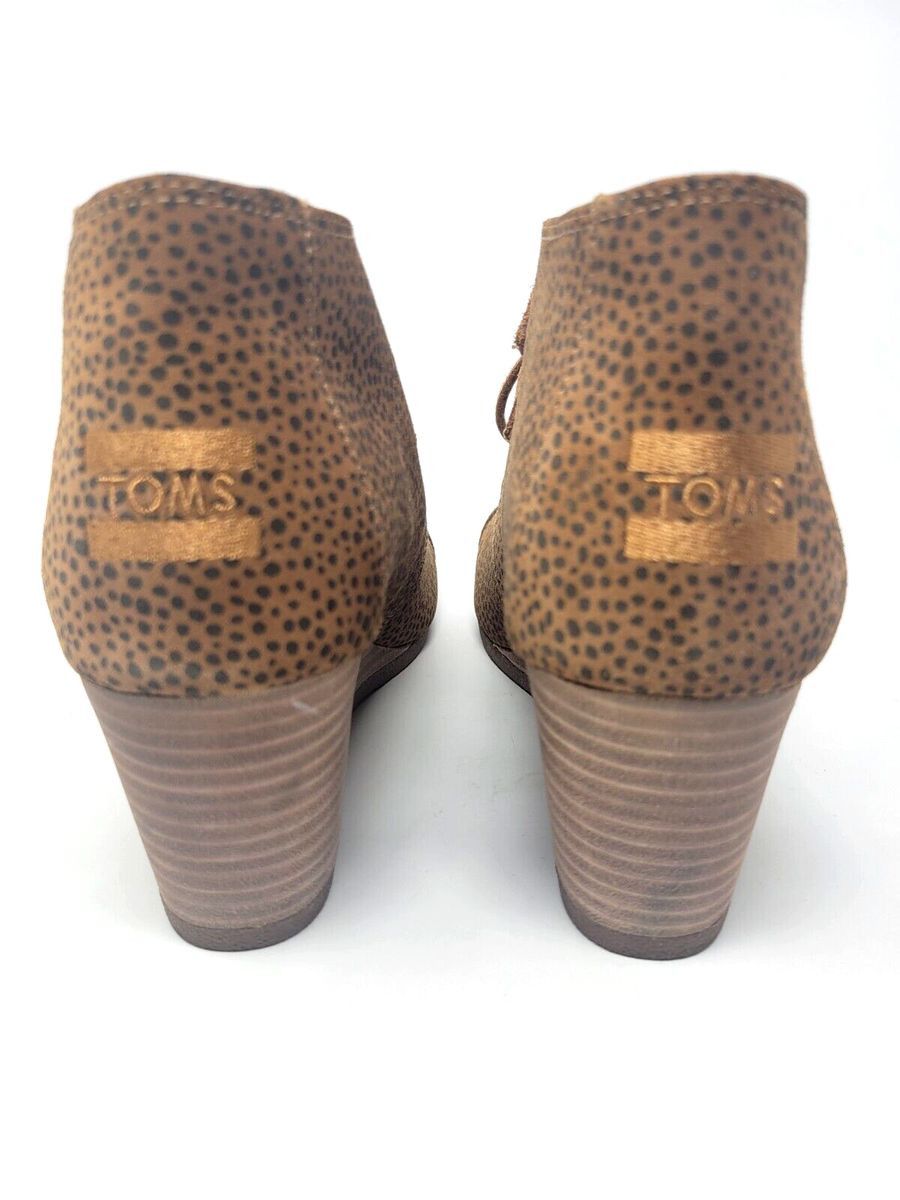 Toms TOMS Kala Wedge Booties Animal Print Suede Lace Up Sz 9.5 Size US 9.5 / IT 39.5 - 9 Thumbnail