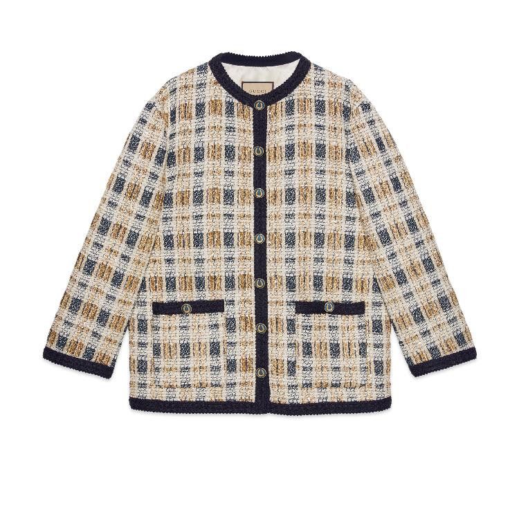 Gucci o1loc1c0226 691452 Lurex Tweed Jacket in Multicolor Size S / US 4 / IT 40 - 1 Thumbnail