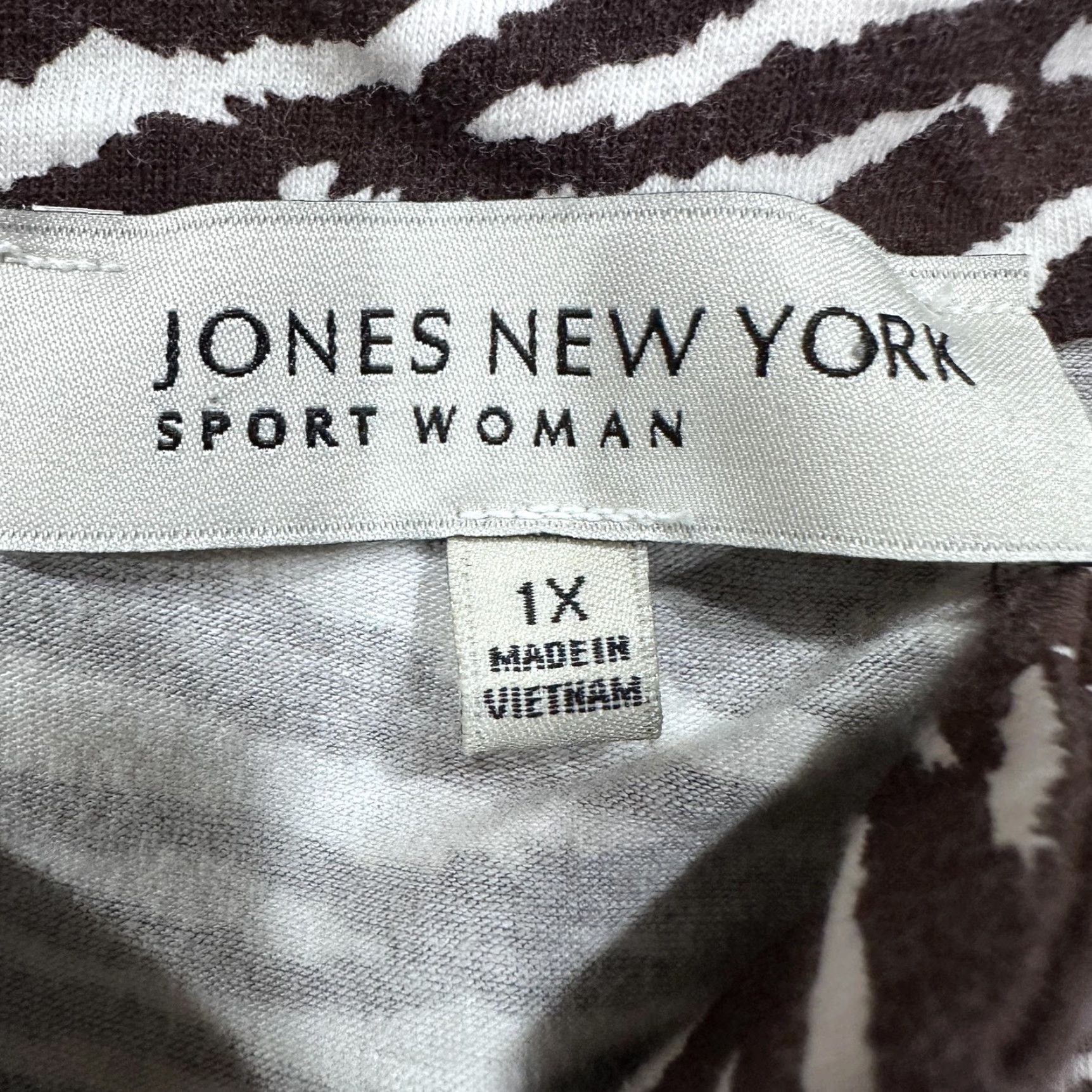 Jones New York Jones New York Woman Midi Dress Women Plus 1X Brown White Zebra Print Sleeveless Dress Shift Tank Size XL / US 12-14 / IT 48-50 - 5 Thumbnail