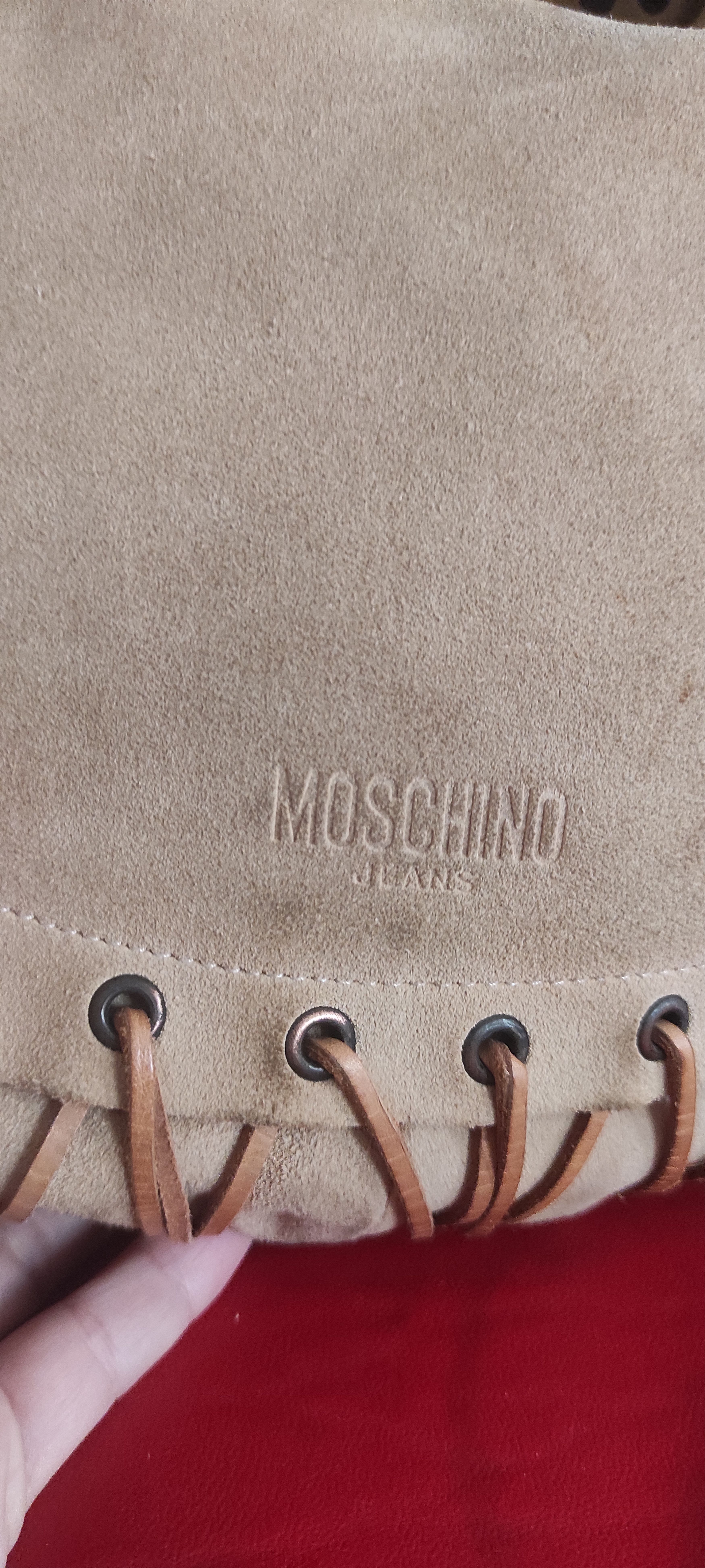 Moschino Moschino Jeans Suede Leather Fringe Hobo Tan Shoulder Bag Size ONE SIZE - 7 Thumbnail